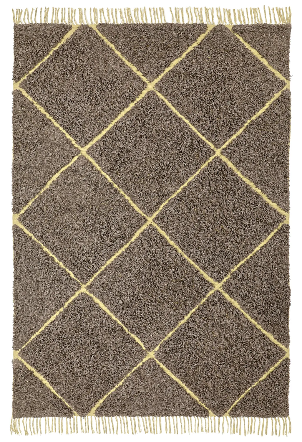 Ryamattor - Bellevue Natural Cotton Shaggy (brun/gul)