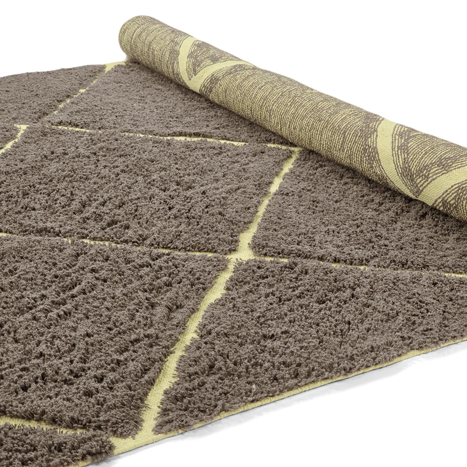 Ryamattor - Bellevue Natural Cotton Shaggy (brun/gul)