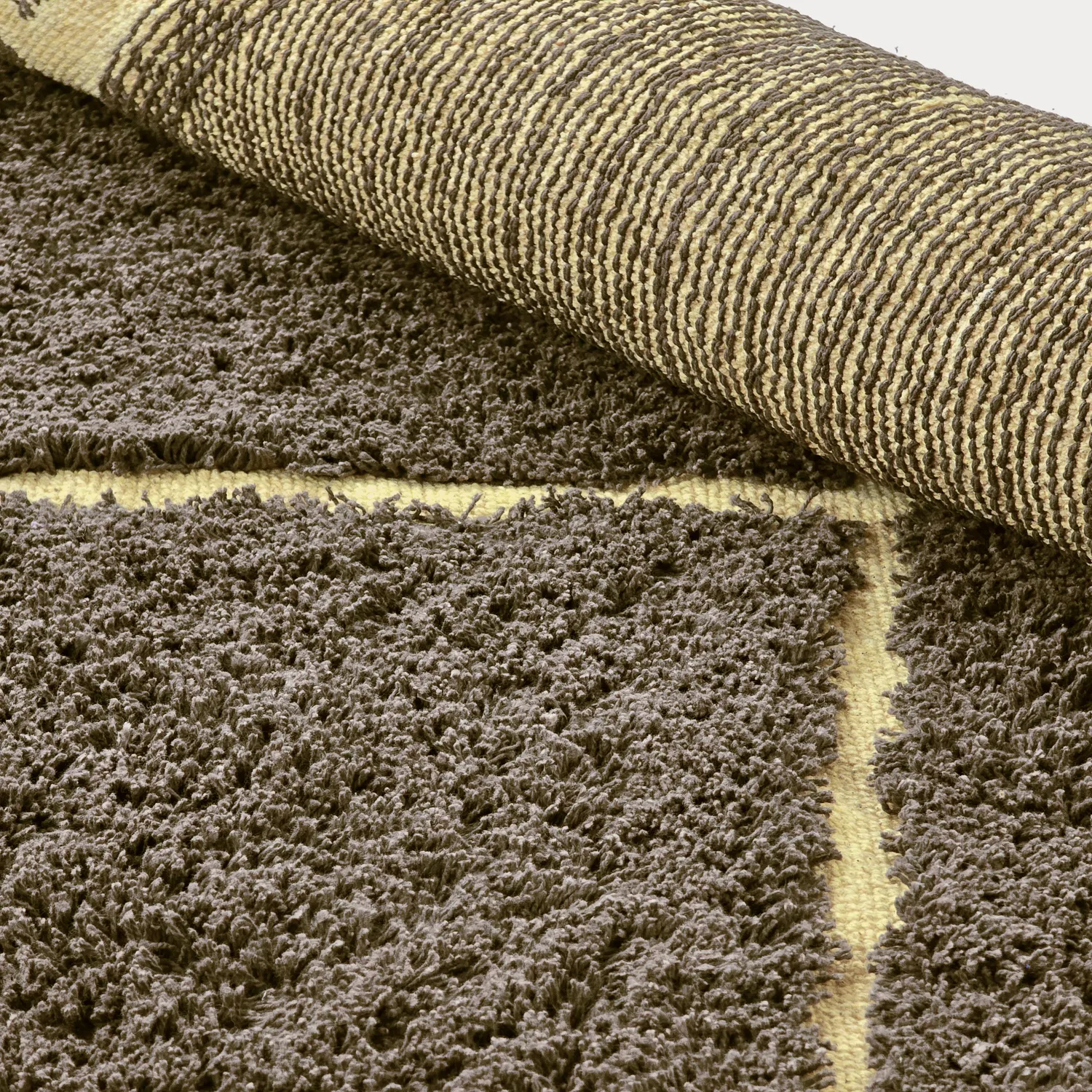 Ryamattor - Bellevue Natural Cotton Shaggy (brun/gul)