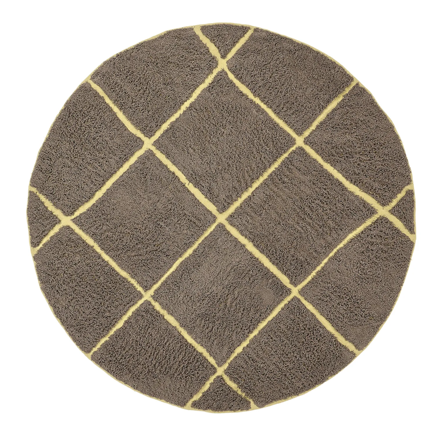 Rund matta - Bellevue Natural Cotton Shaggy (brun/gul)