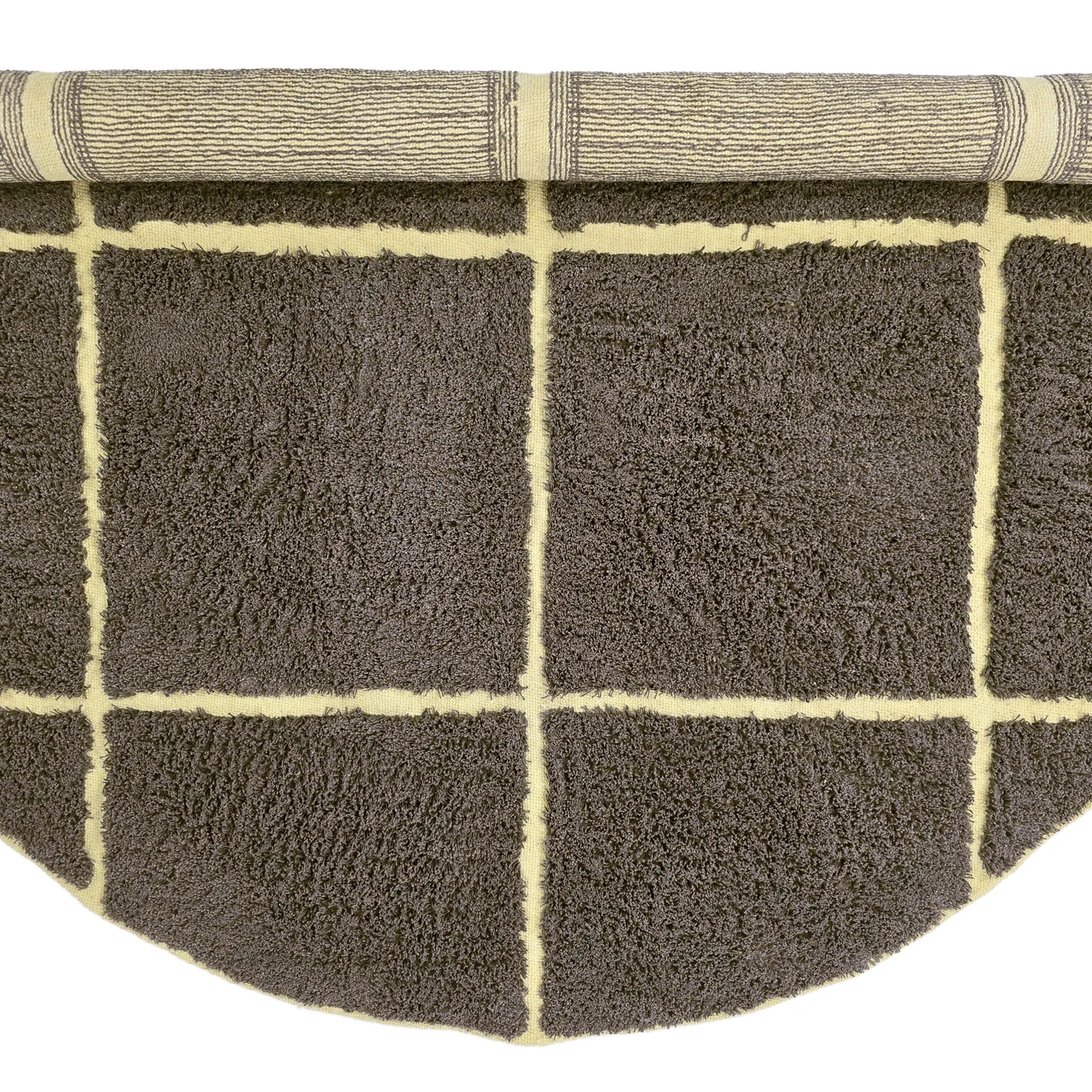 Rund matta - Bellevue Natural Cotton Shaggy (brun/gul)