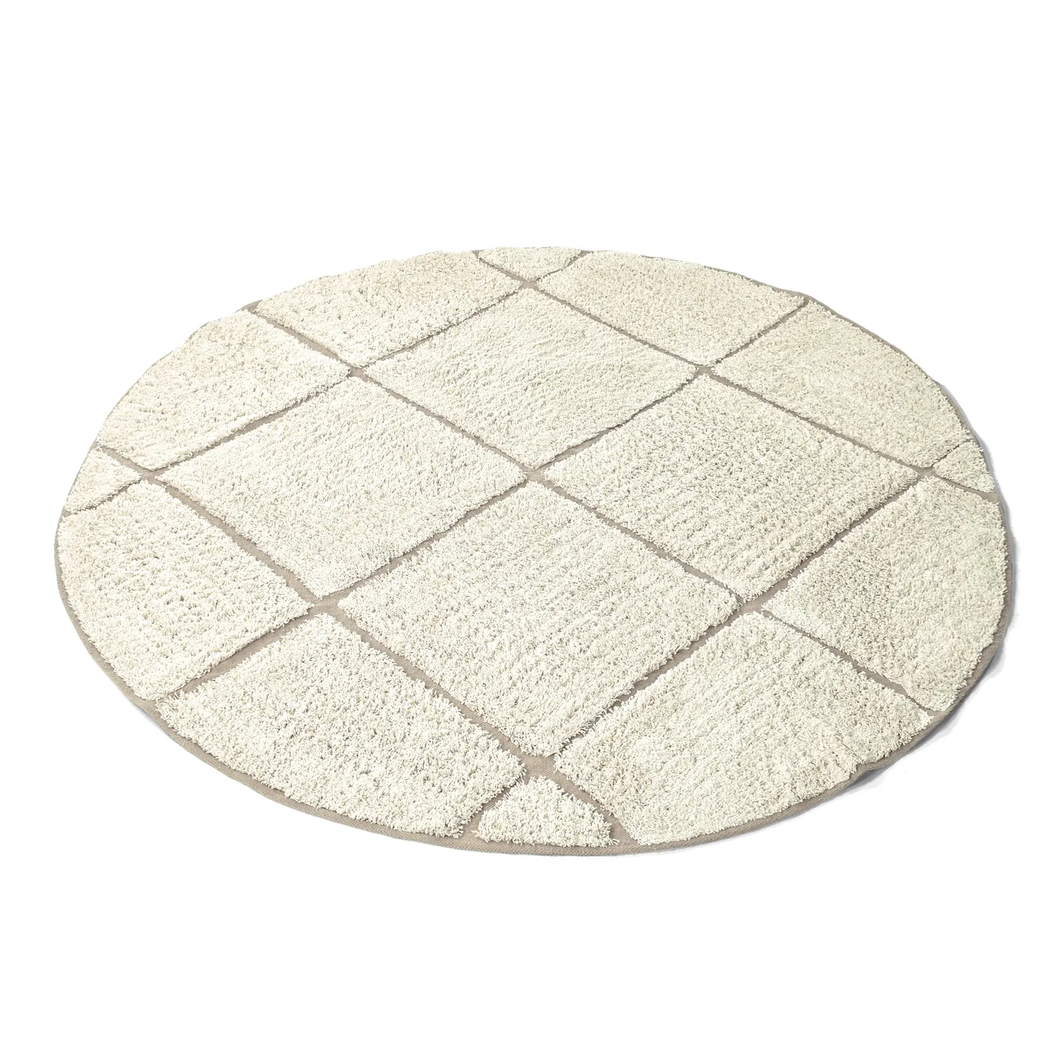 Rund matta - Bellevue Natural Cotton Shaggy (offwhite/beige)