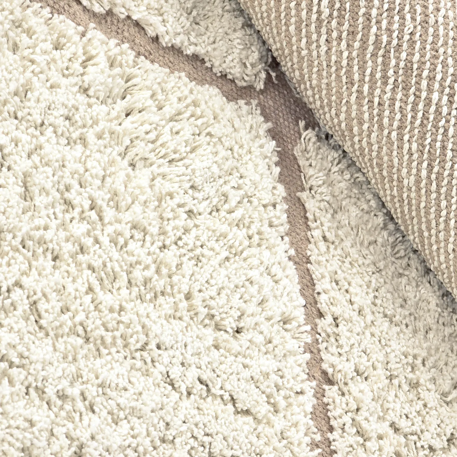 Rund matta - Bellevue Natural Cotton Shaggy (offwhite/beige)