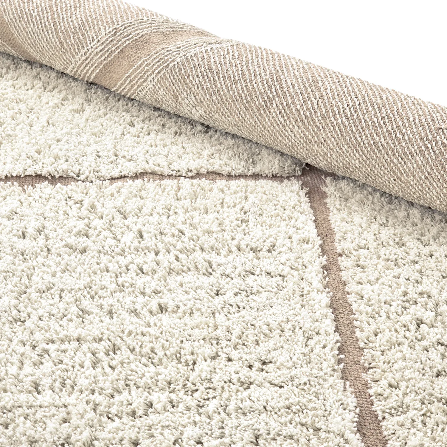 Rund matta - Bellevue Natural Cotton Shaggy (offwhite/beige)