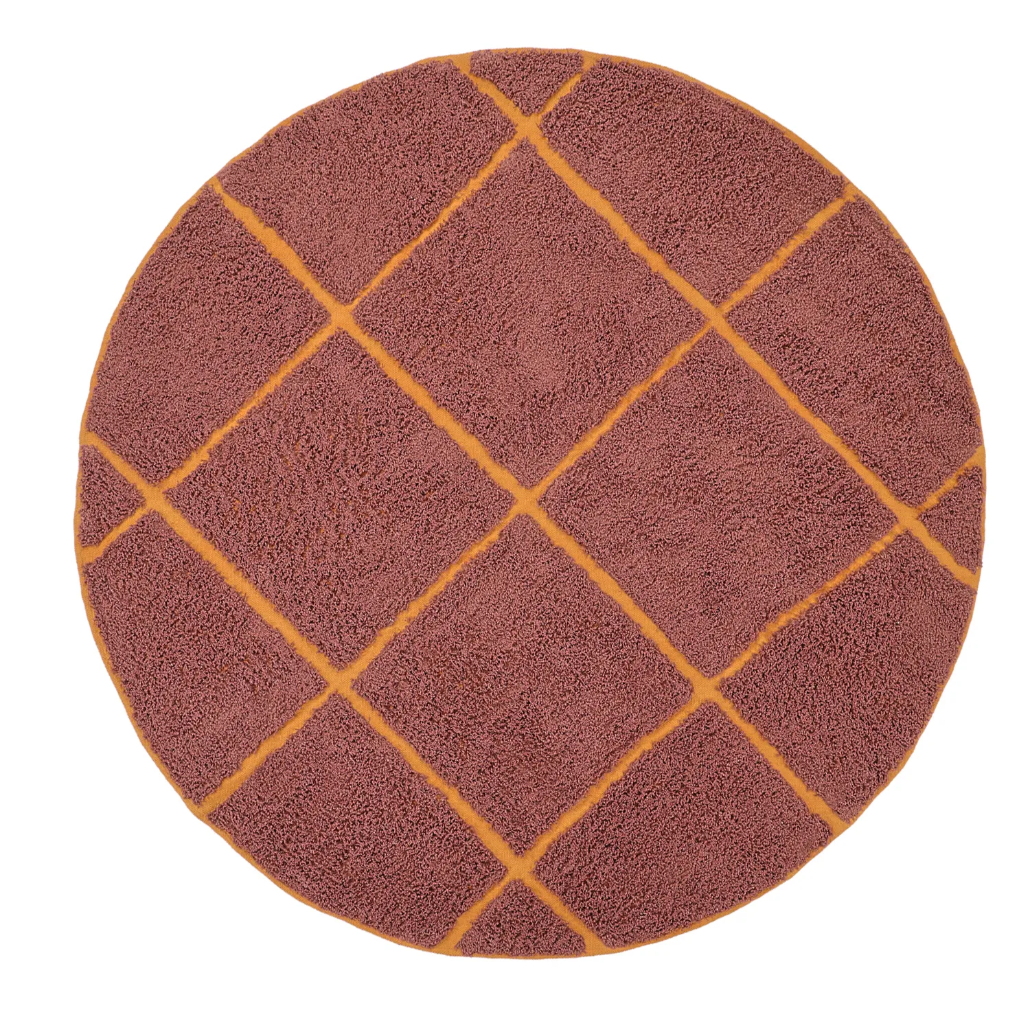 Rund matta - Bellevue Natural Cotton Shaggy (röd/orange)