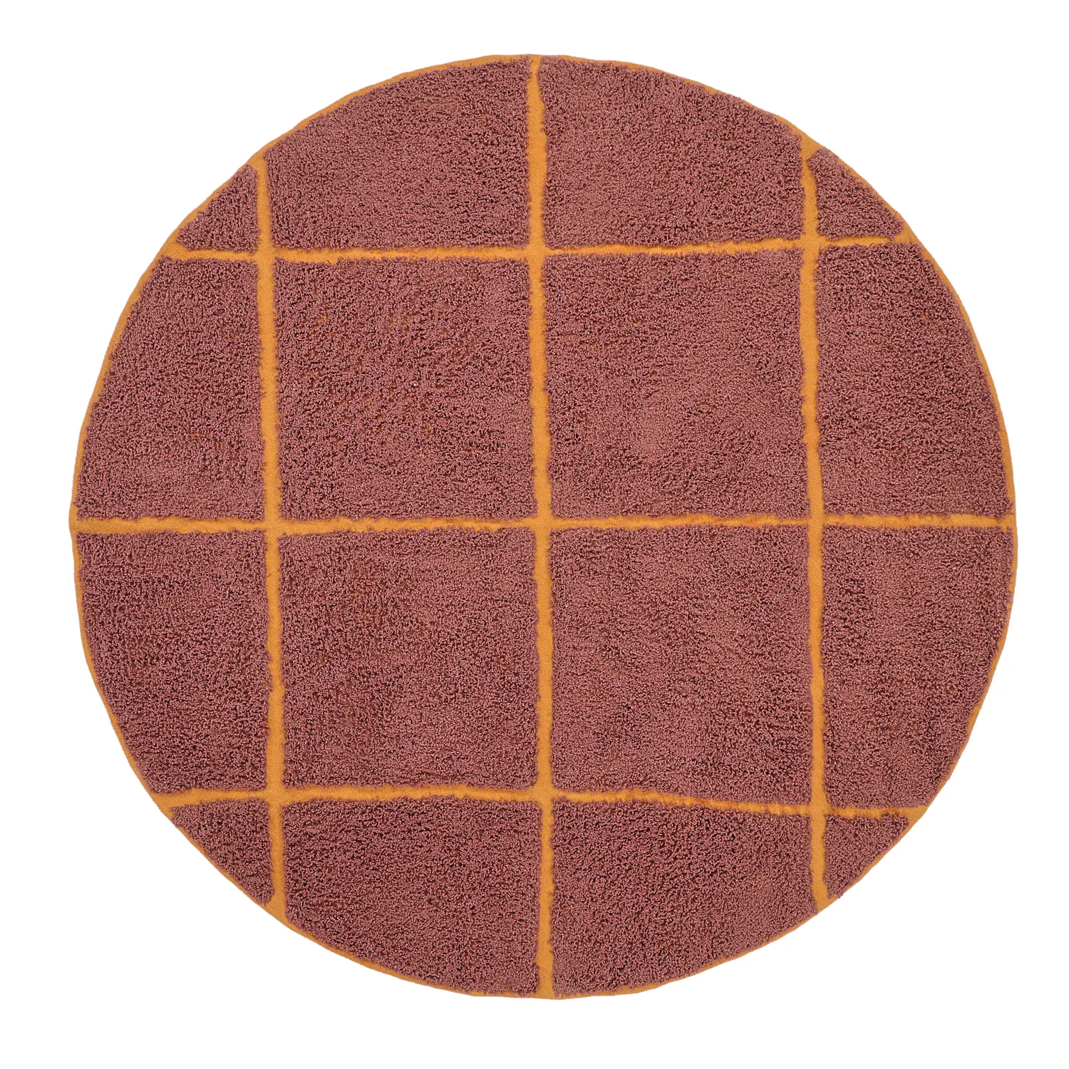 Rund matta - Bellevue Natural Cotton Shaggy (röd/orange)