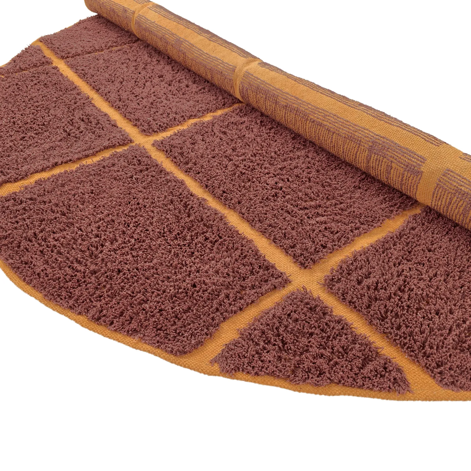 Rund matta - Bellevue Natural Cotton Shaggy (röd/orange)