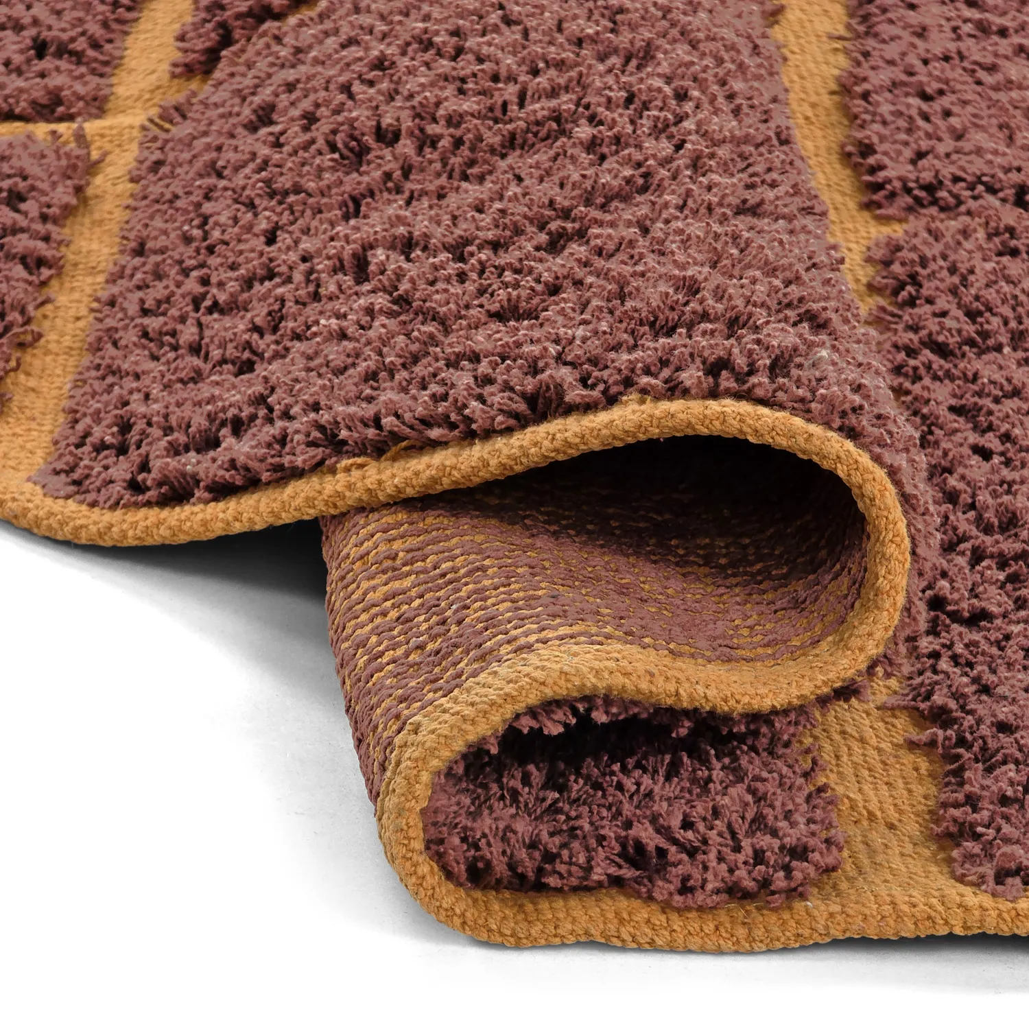 Rund matta - Bellevue Natural Cotton Shaggy (röd/orange)