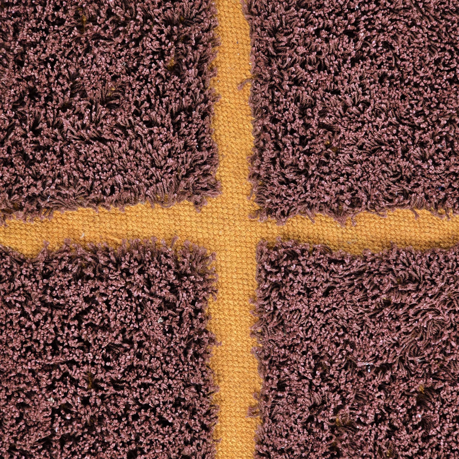 Rund matta - Bellevue Natural Cotton Shaggy (röd/orange)