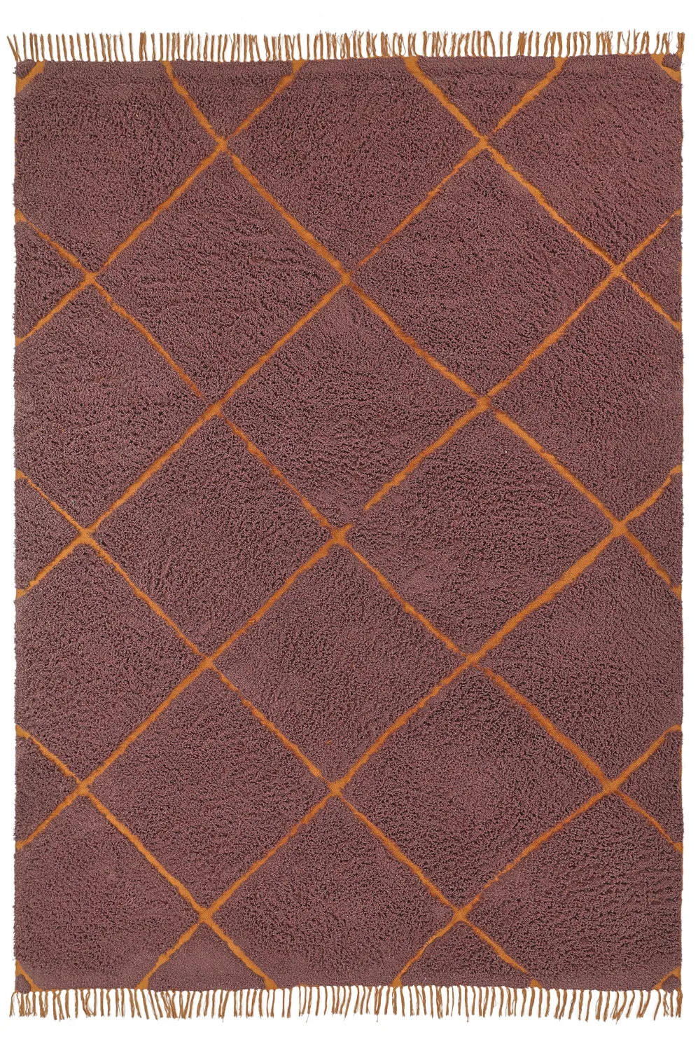 Ryamattor - Bellevue Natural Cotton Shaggy (röd/orange)