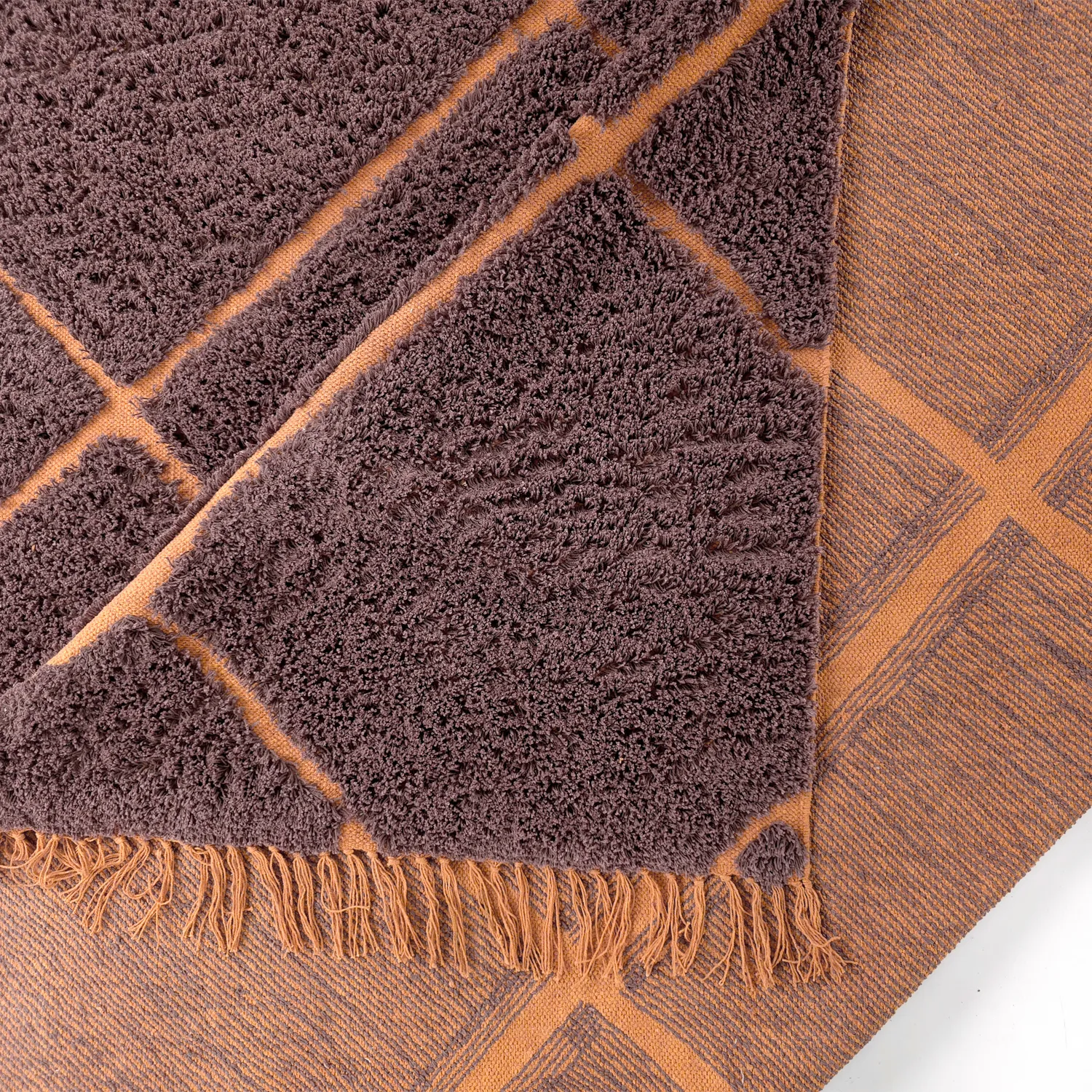 Ryamattor - Bellevue Natural Cotton Shaggy (röd/orange)