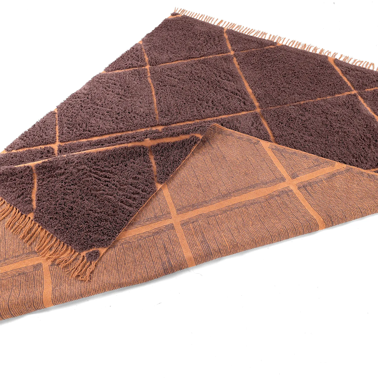 Ryamattor - Bellevue Natural Cotton Shaggy (röd/orange)