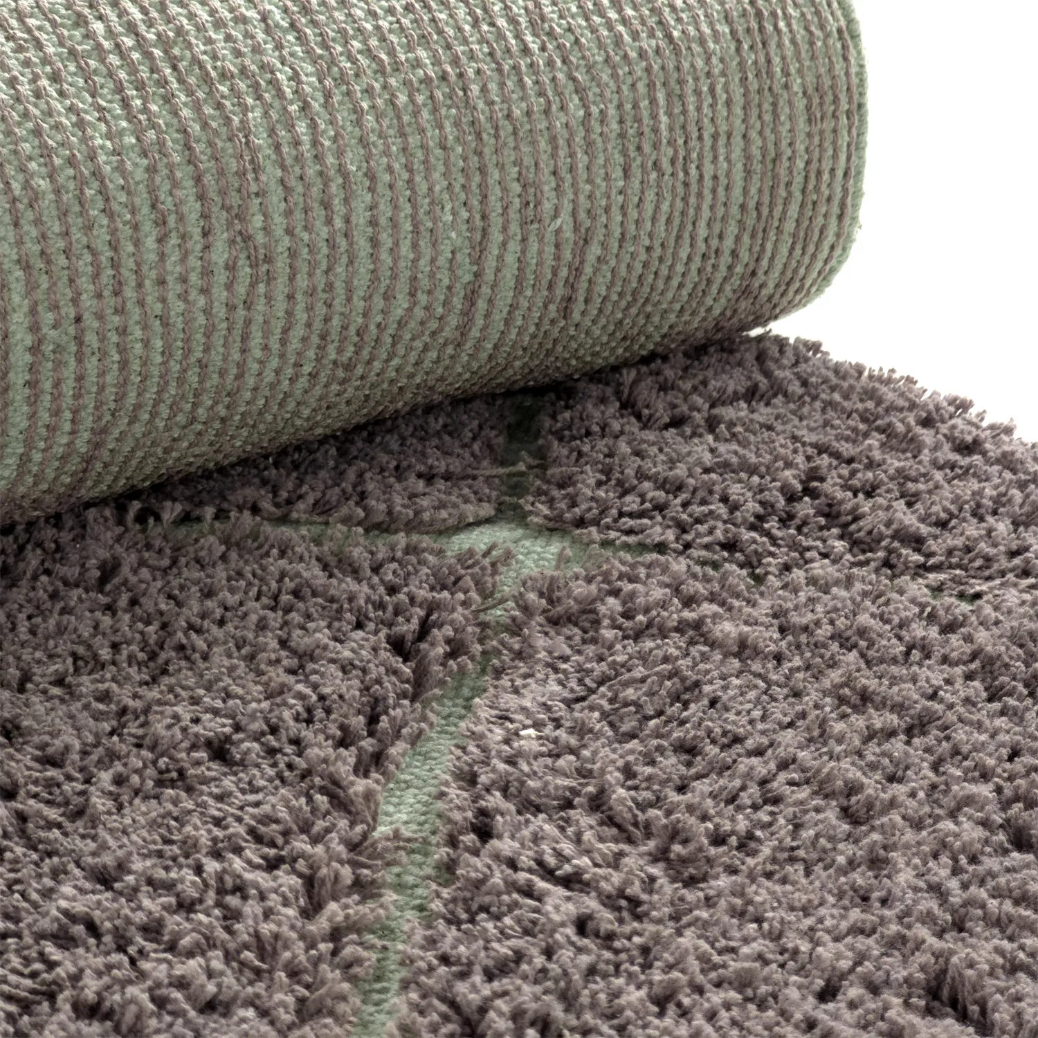 Ryamattor - Bellevue Natural Cotton Shaggy (taupe/grön)