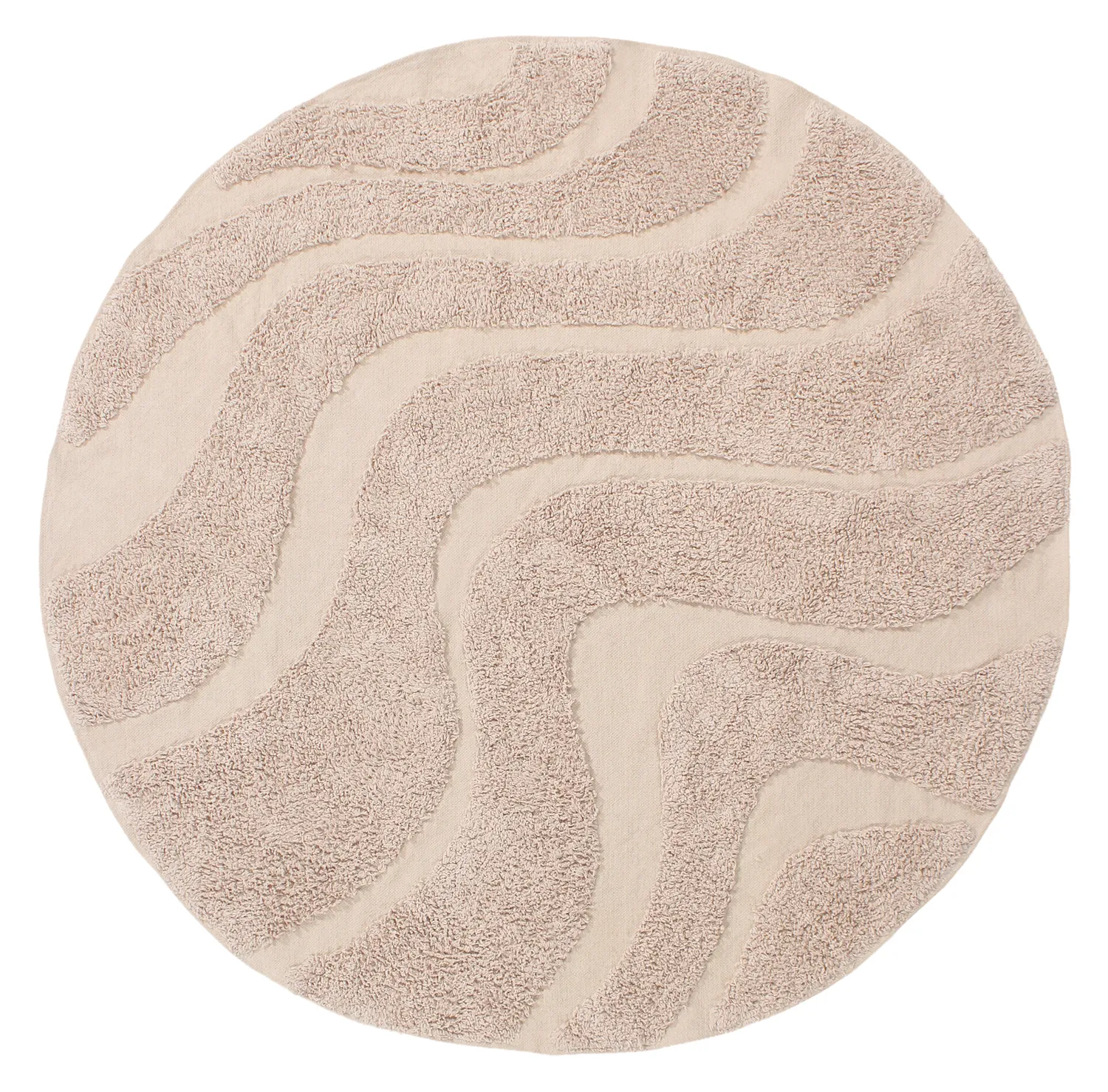 Rund matta - Bonnie Natural Cotton Shaggy (beige)
