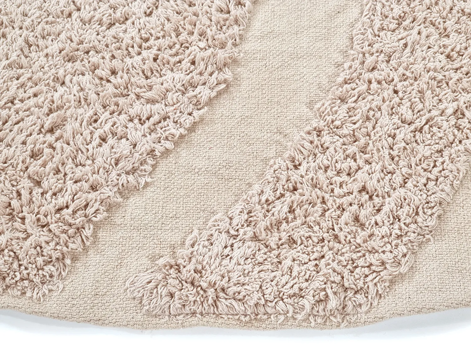 Rund matta - Bonnie Natural Cotton Shaggy (beige)