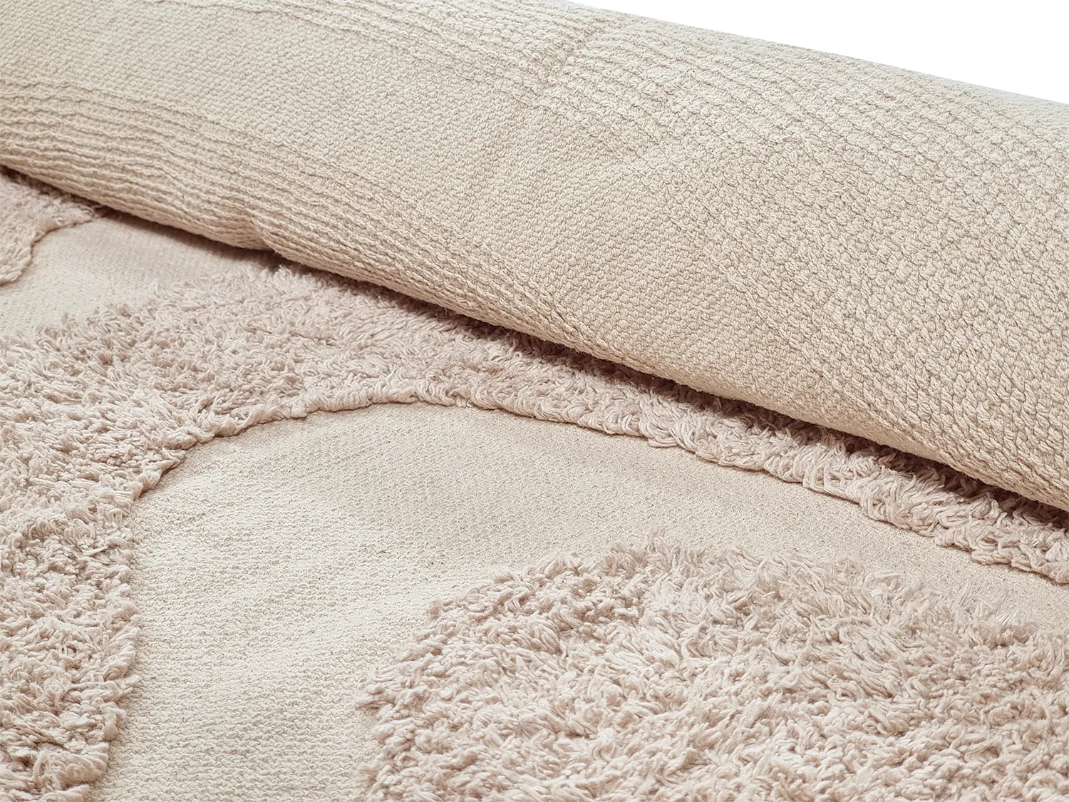 Rund matta - Bonnie Natural Cotton Shaggy (beige)