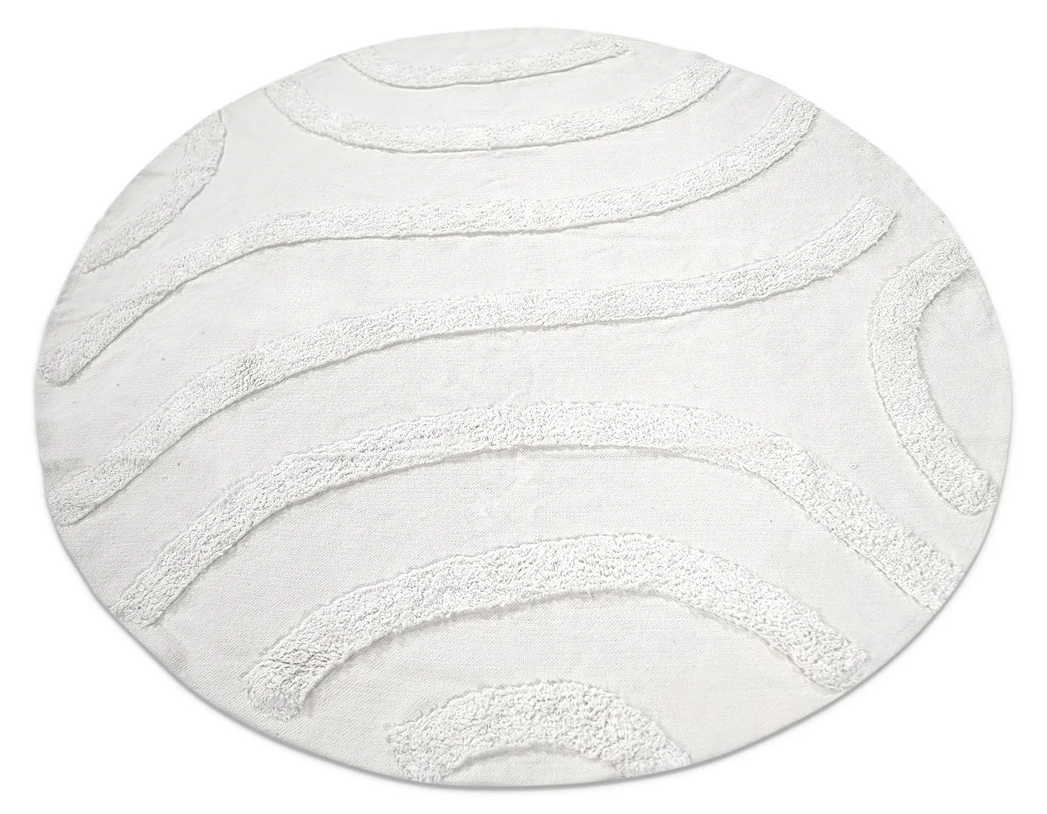 Rund matta - Bonnie Natural Cotton Shaggy (offwhite)