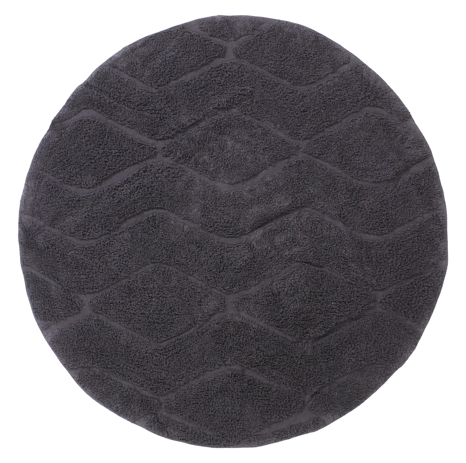 Rund matta - Brynn Natural Cotton Shaggy (svart)