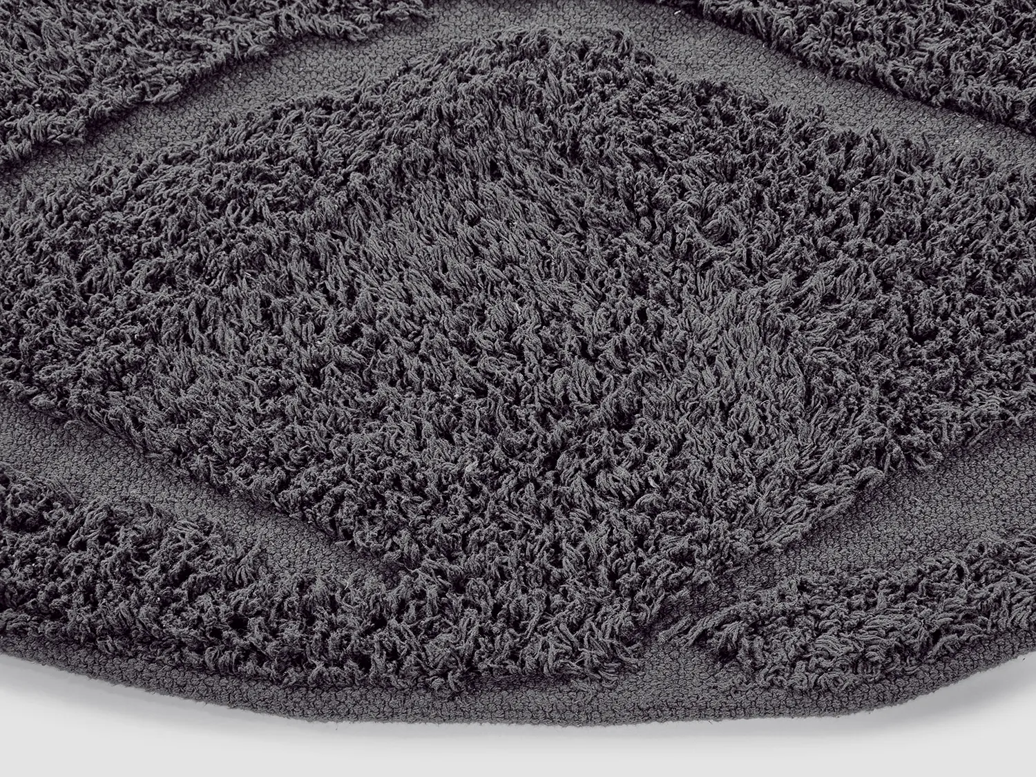 Rund matta - Brynn Natural Cotton Shaggy (svart)