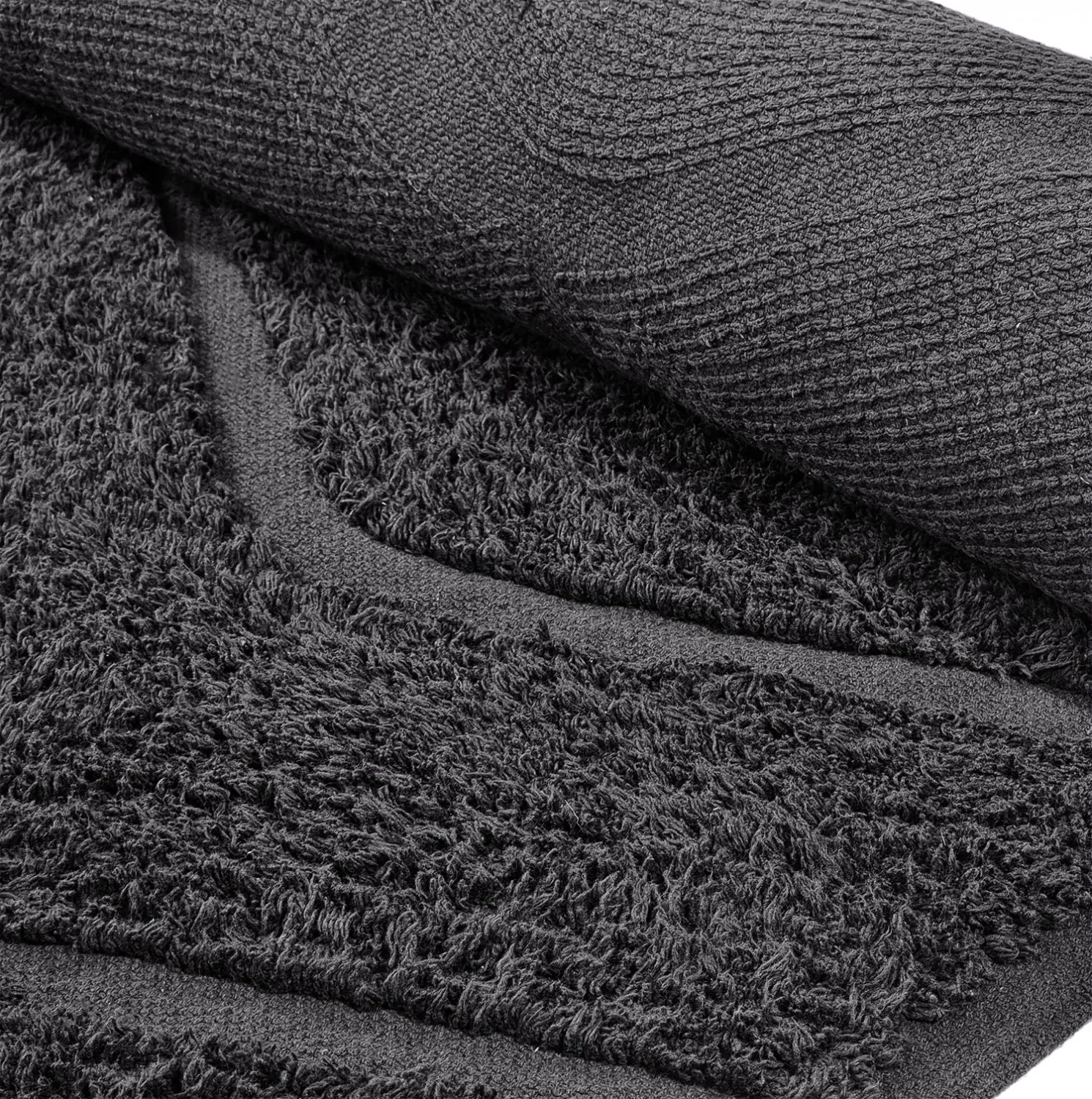 Rund matta - Brynn Natural Cotton Shaggy (svart)
