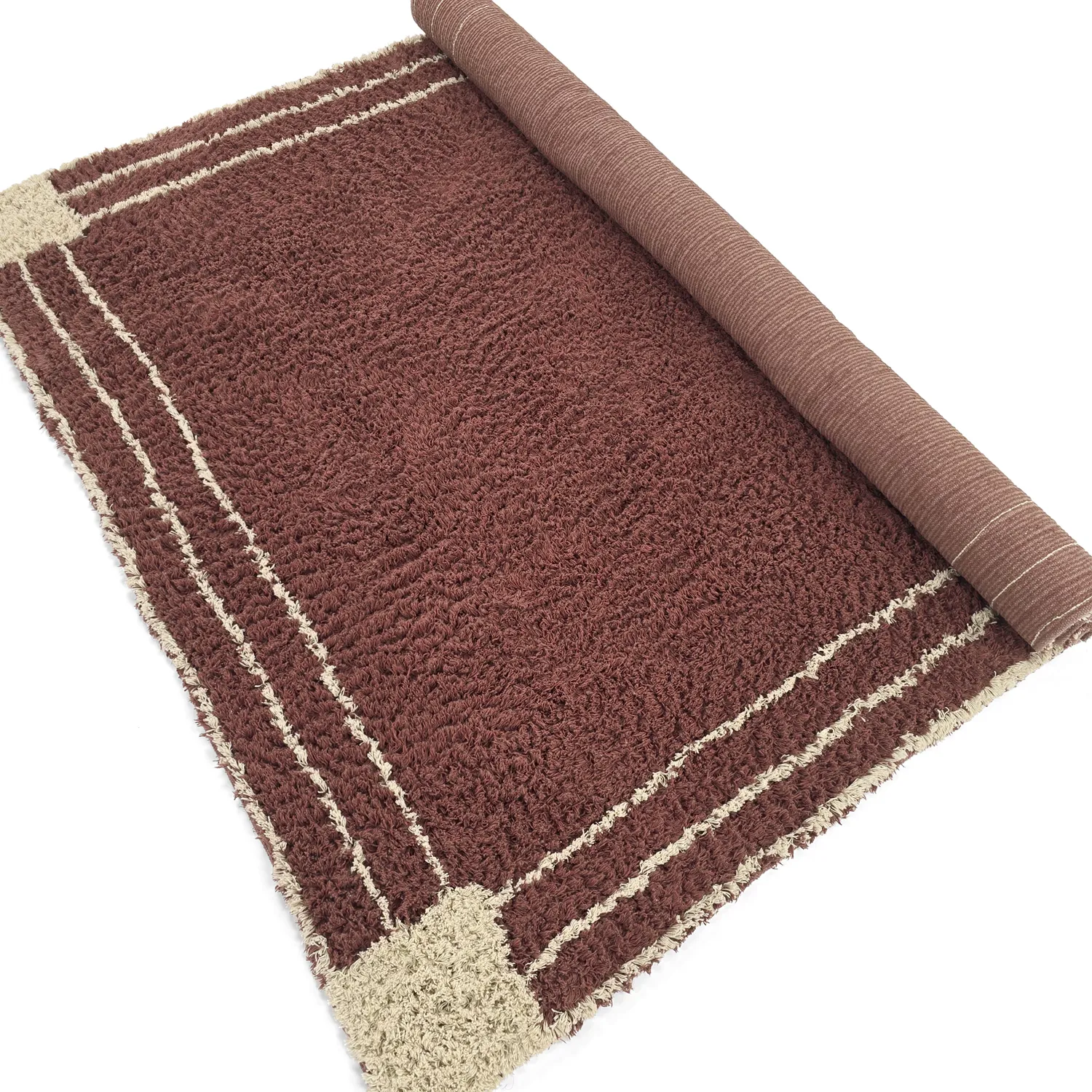 Ryamattor - Cataya Natural Cotton Shaggy (brun/beige)
