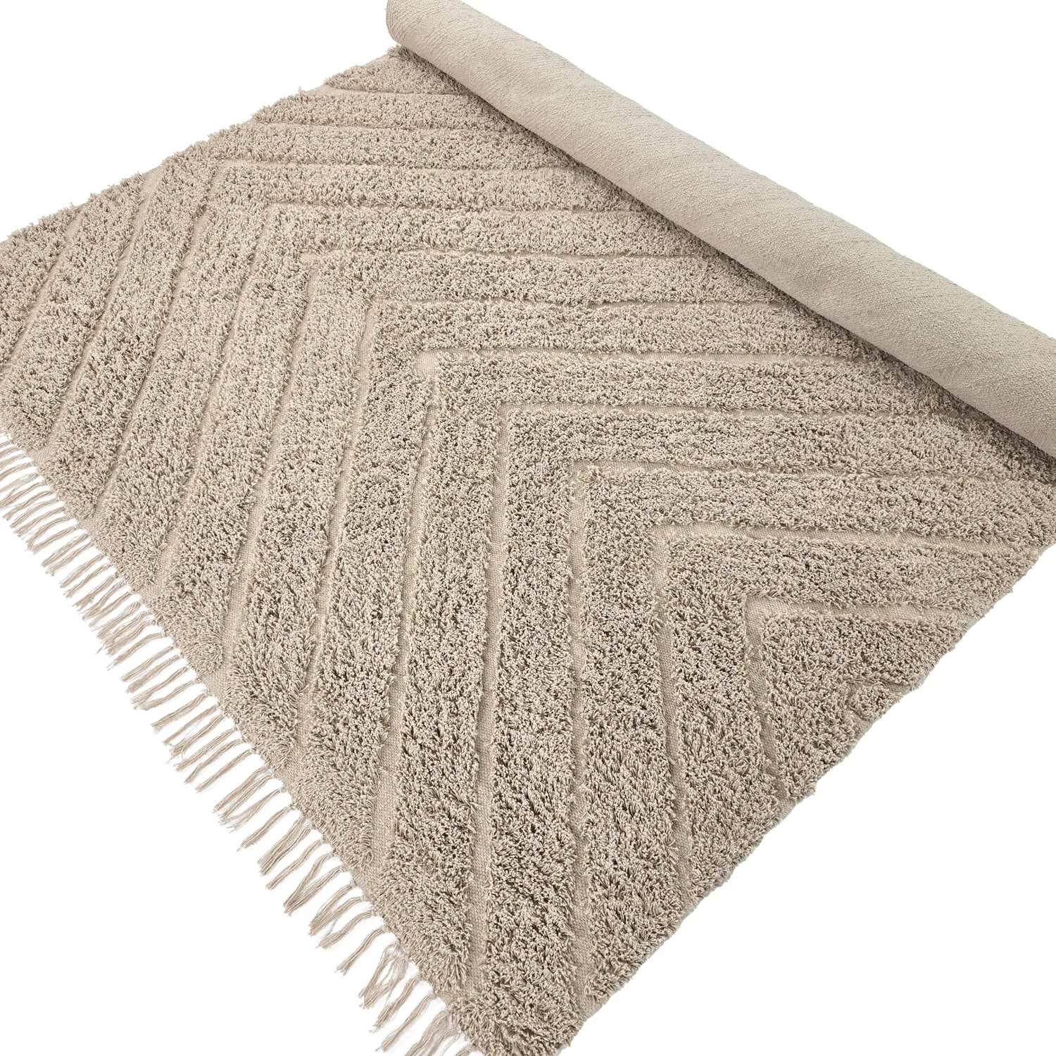 Ryamattor - Conara Natural Cotton Shaggy (beige)