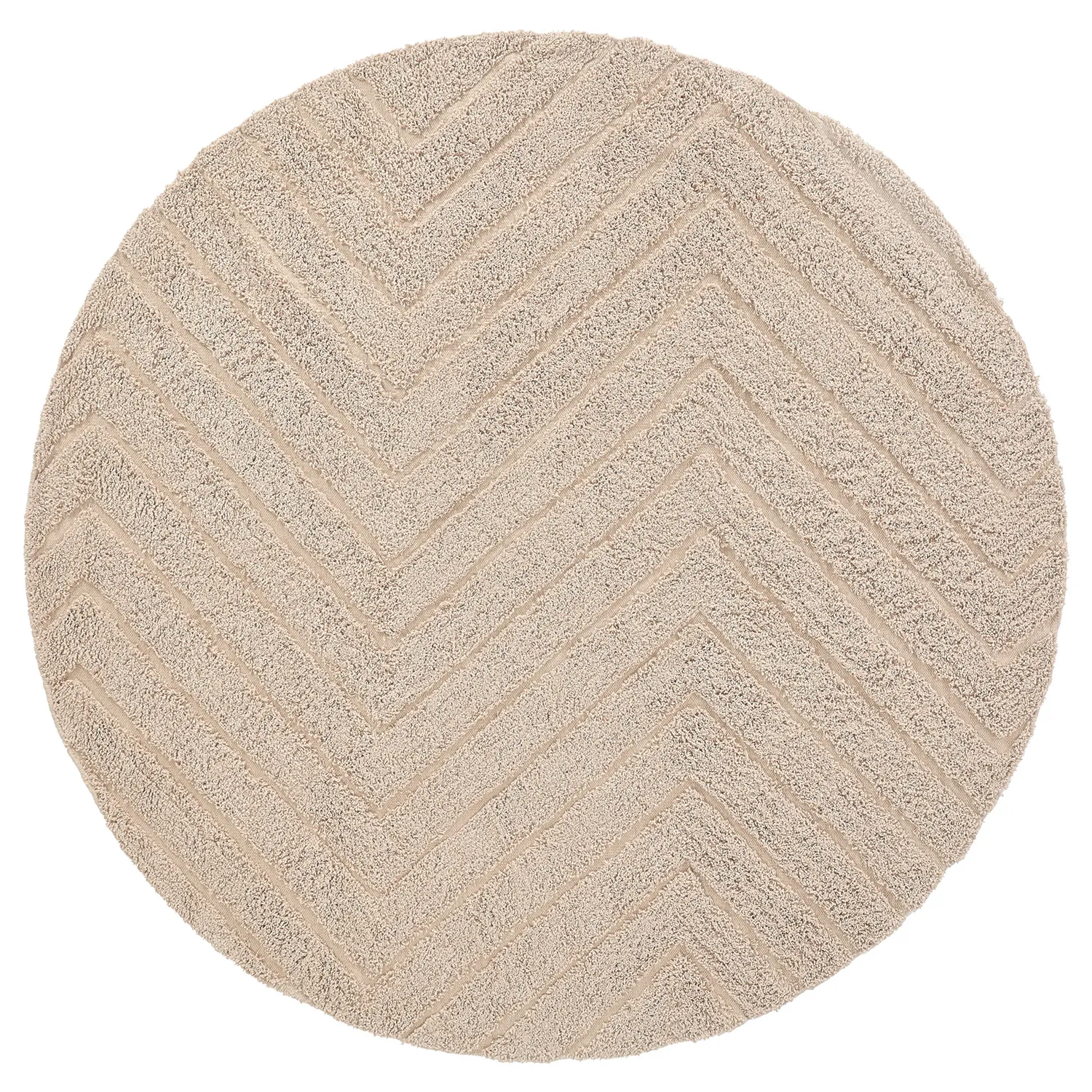 Rund matta - Conara Natural Cotton Shaggy (beige)