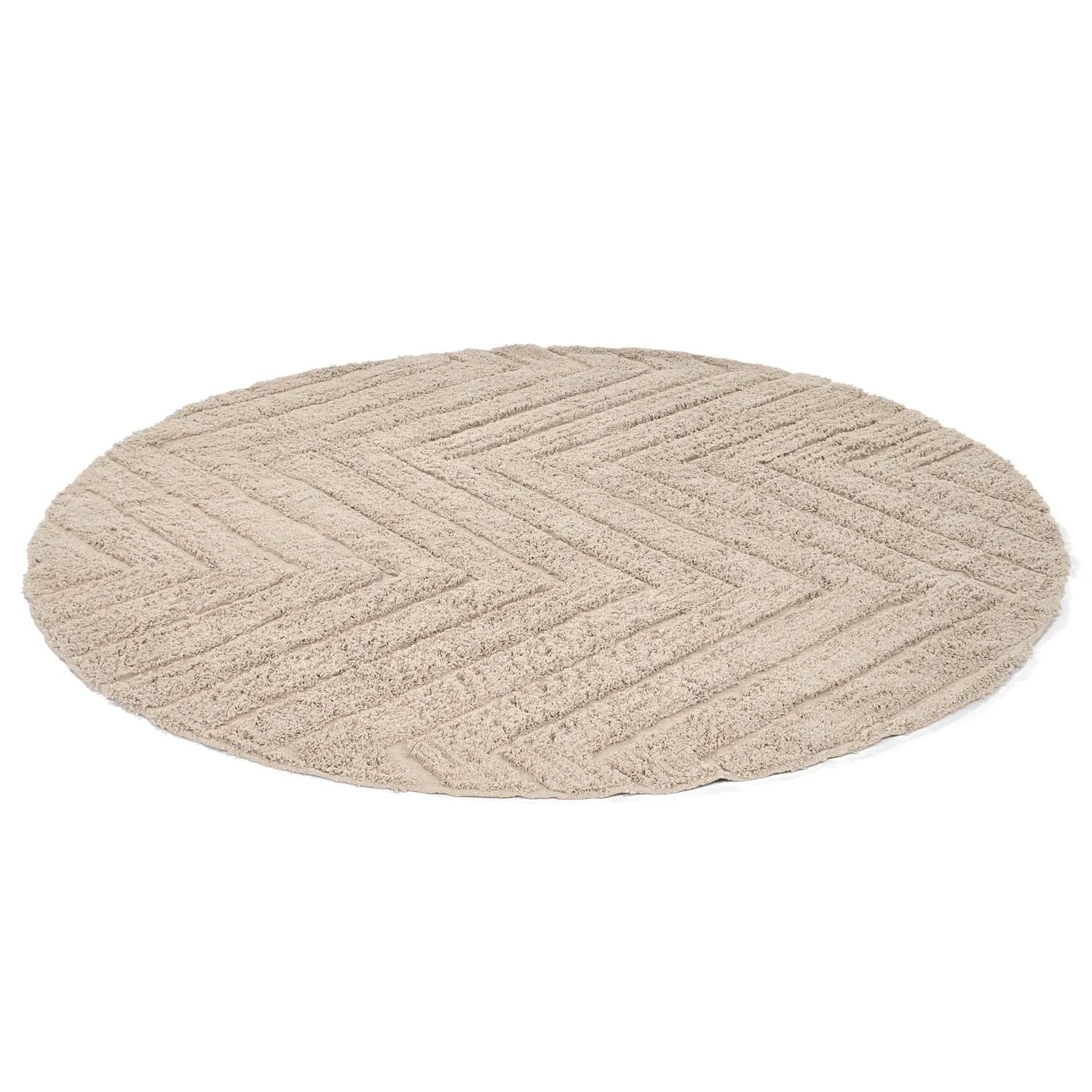 Rund matta - Conara Natural Cotton Shaggy (beige)