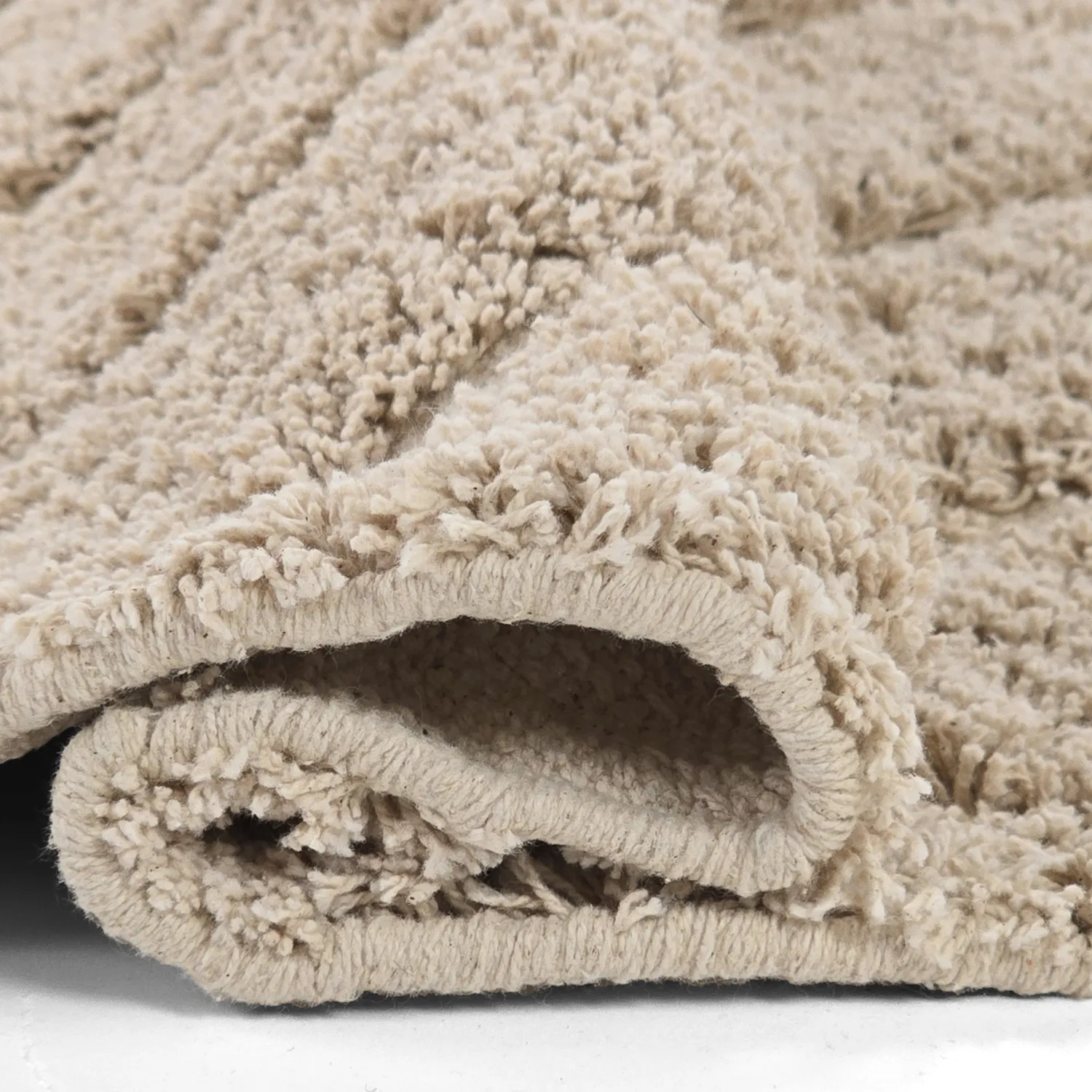 Rund matta - Conara Natural Cotton Shaggy (beige)