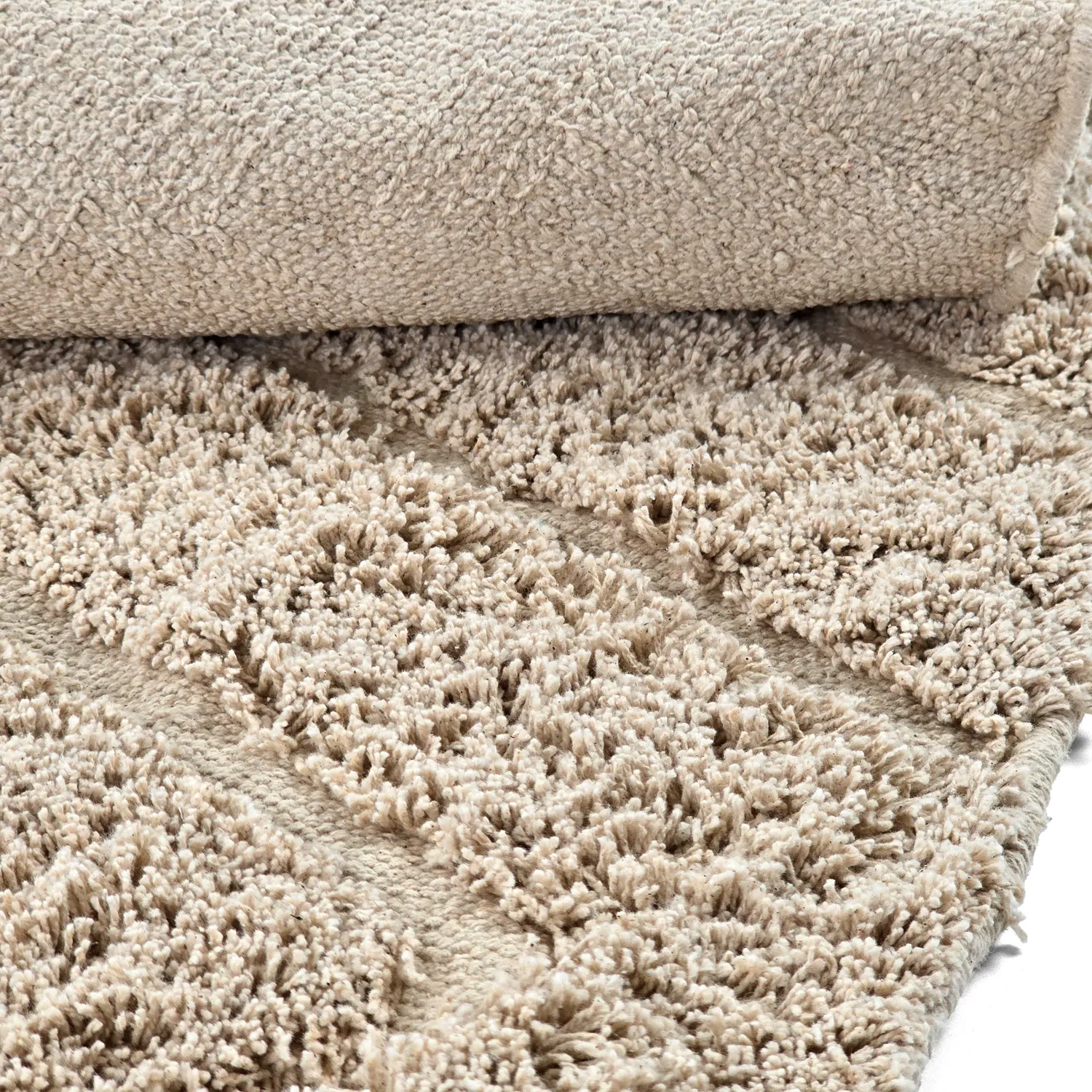 Rund matta - Conara Natural Cotton Shaggy (beige)