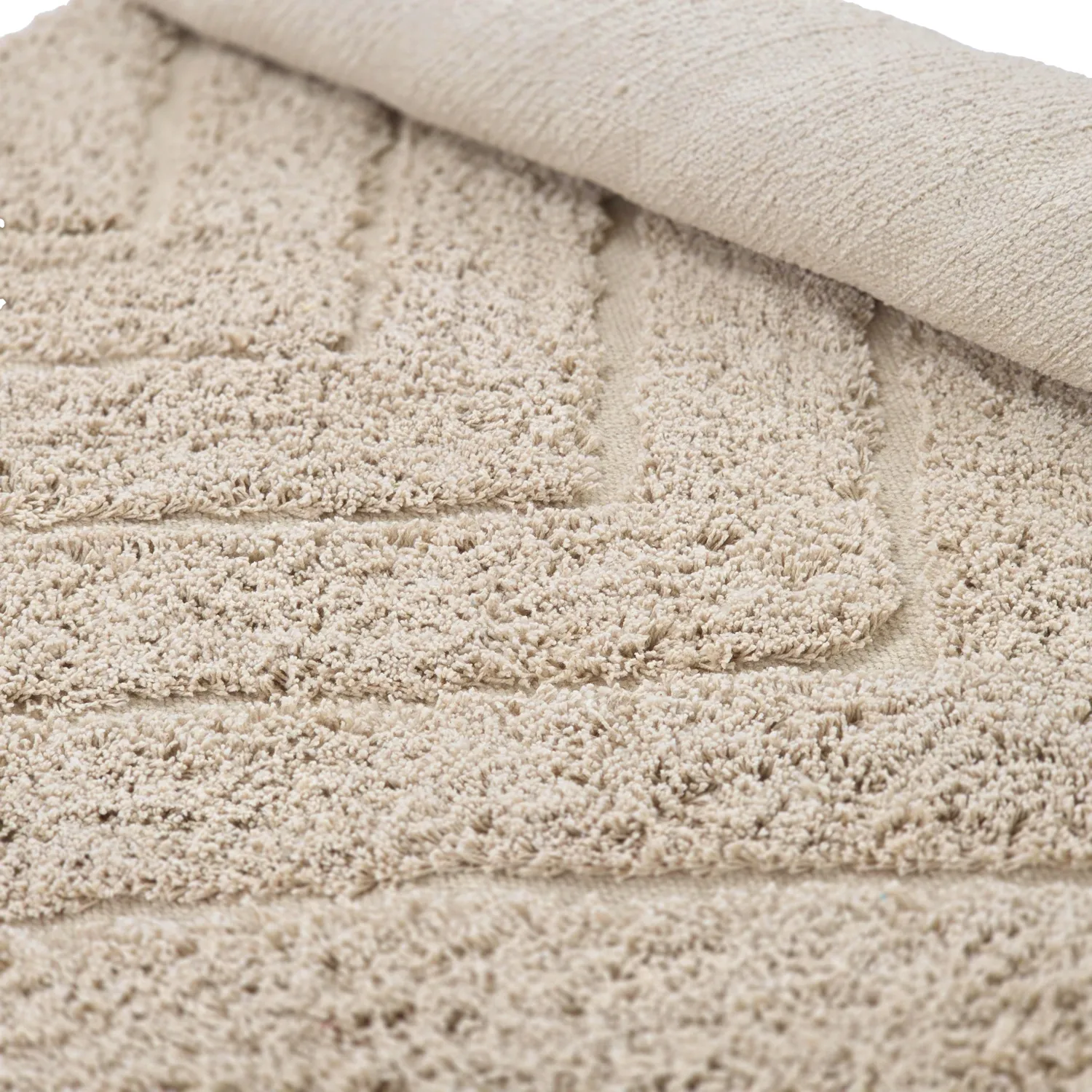 Rund matta - Conara Natural Cotton Shaggy (beige)