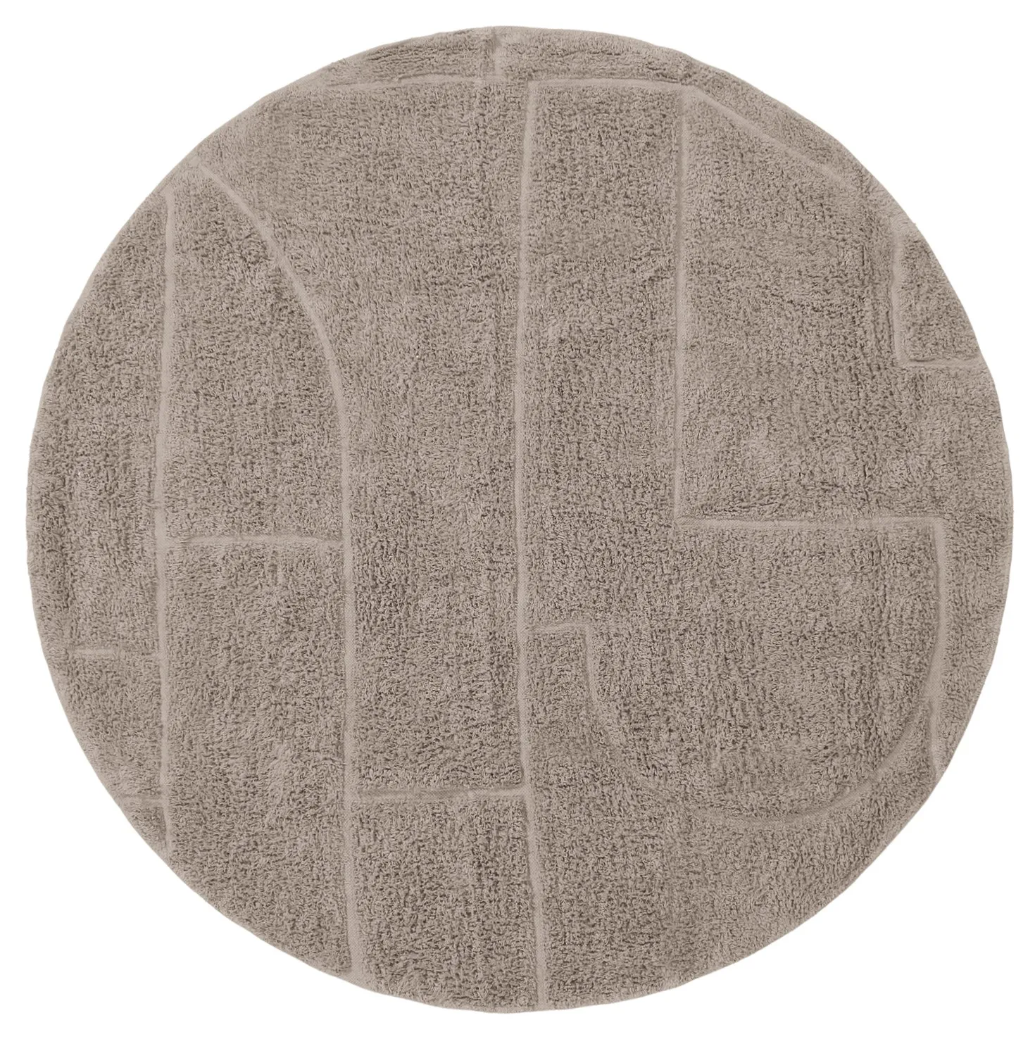 Rund matta - Cremona Natural Cotton Shaggy (taupe)