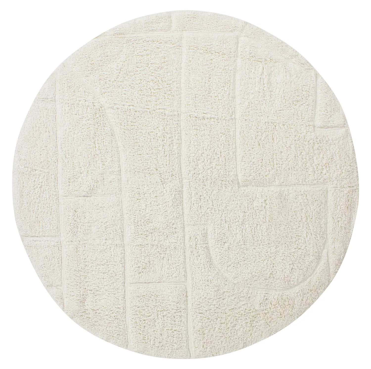 Rund matta - Cremona Natural Cotton Shaggy (offwhite)
