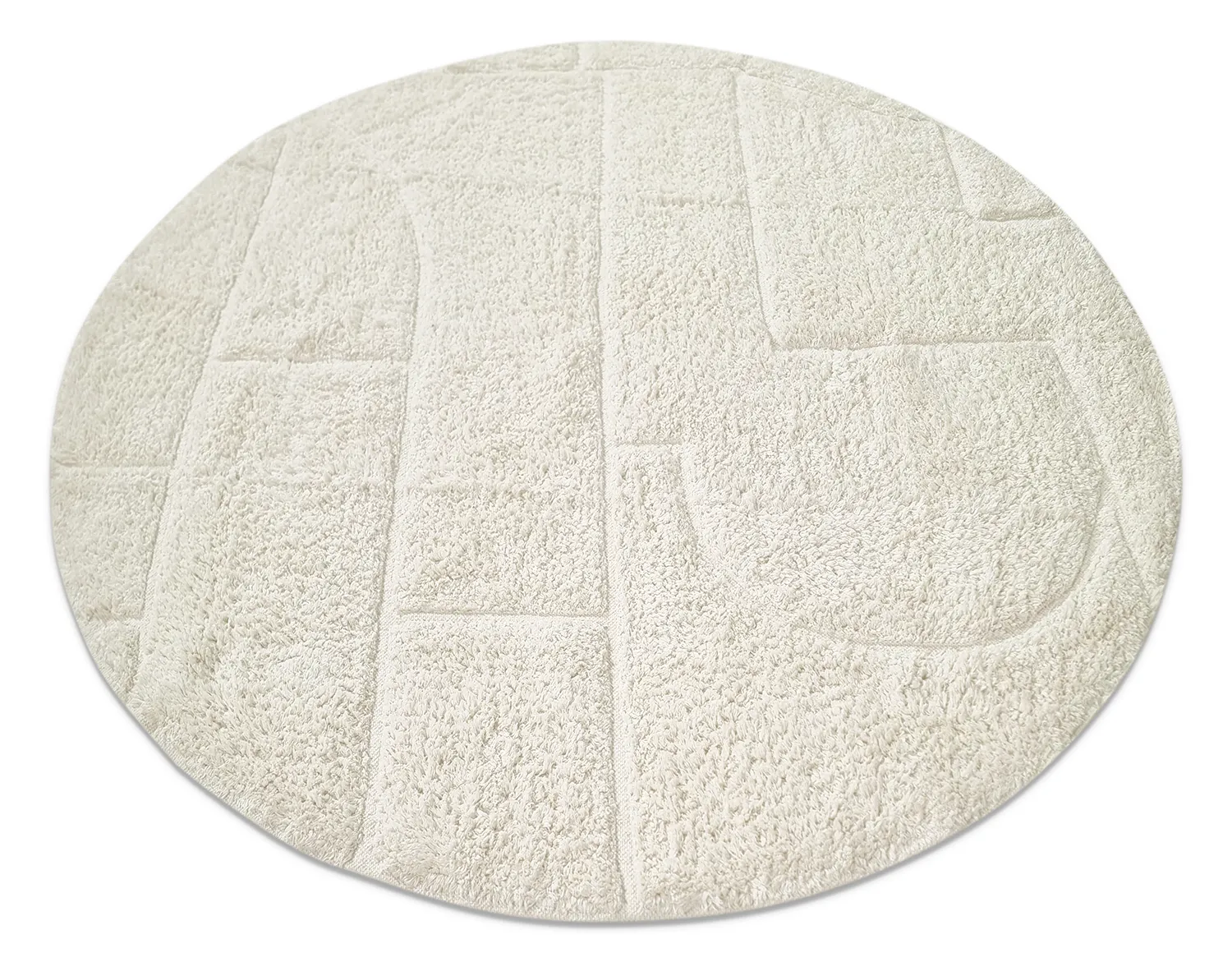 Rund matta - Cremona Natural Cotton Shaggy (offwhite)