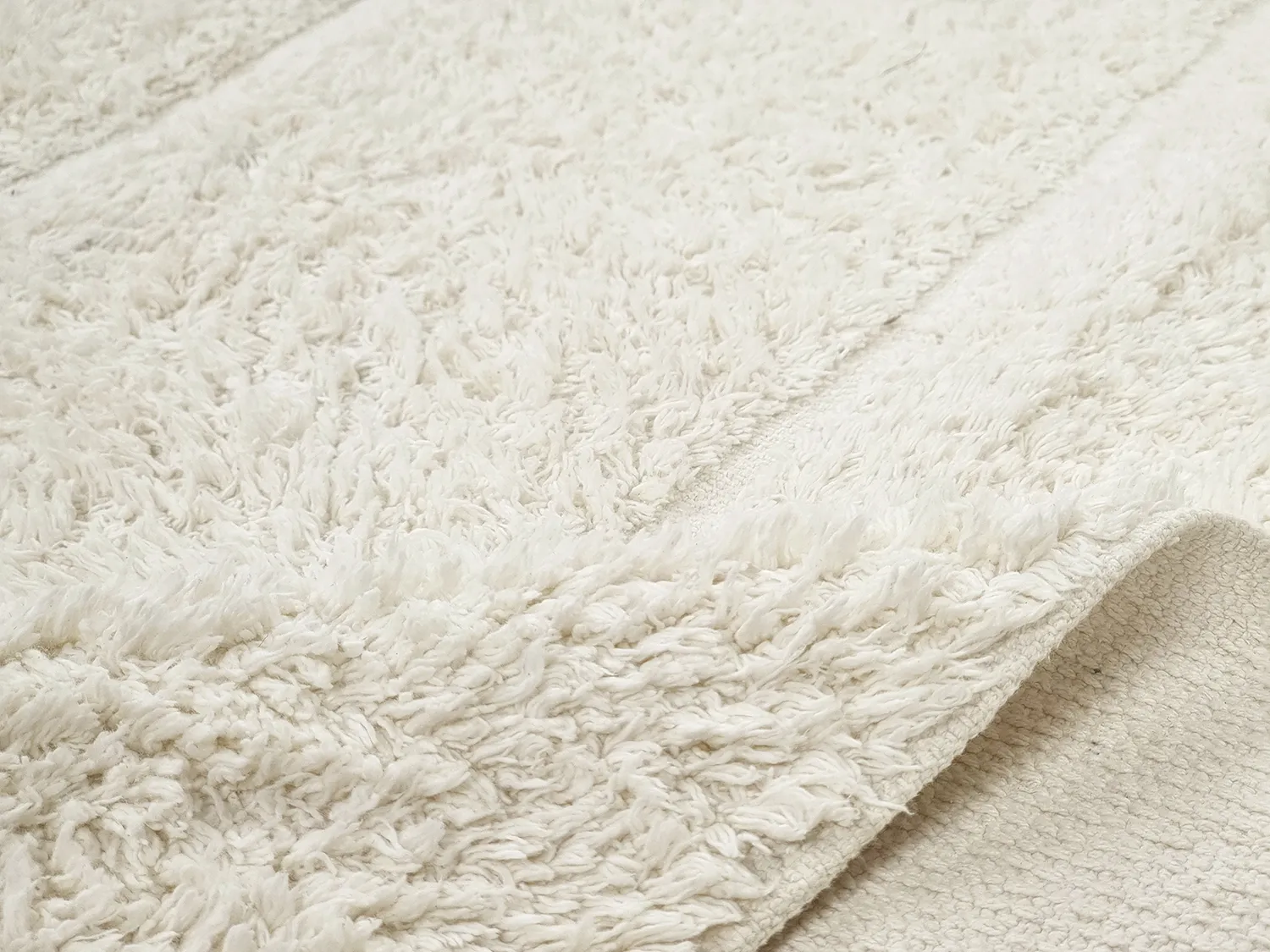 Rund matta - Cremona Natural Cotton Shaggy (offwhite)