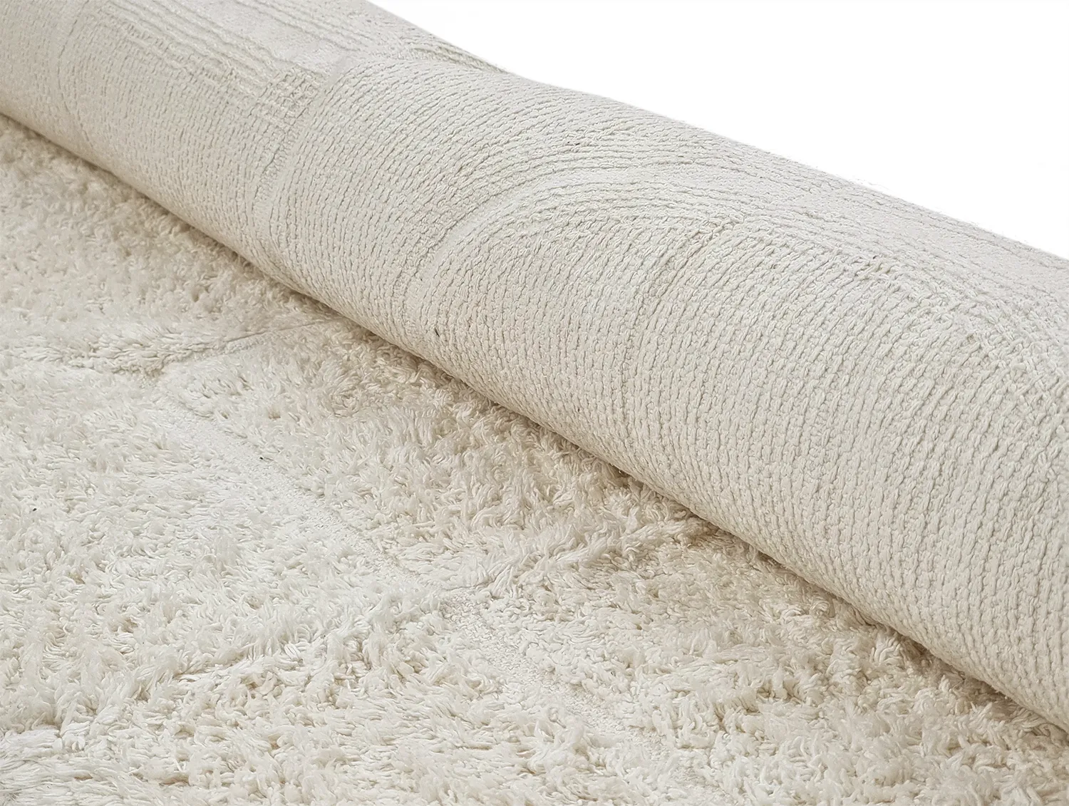 Rund matta - Cremona Natural Cotton Shaggy (offwhite)