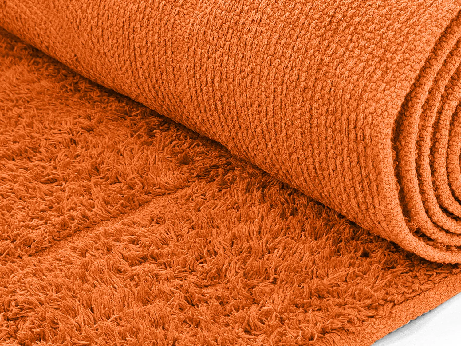 Rund matta - Cremona Natural Cotton Shaggy (orange)