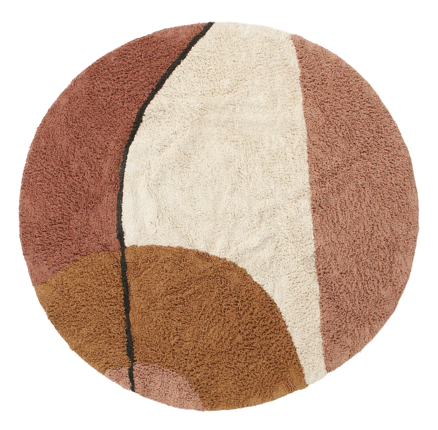 Rund matta - Donostia Natural Cotton Shaggy (multi)