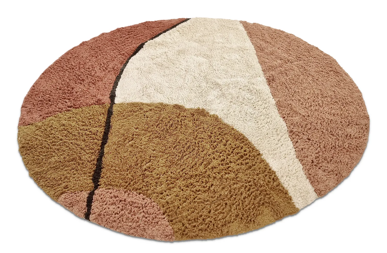Rund matta - Donostia Natural Cotton Shaggy (multi)