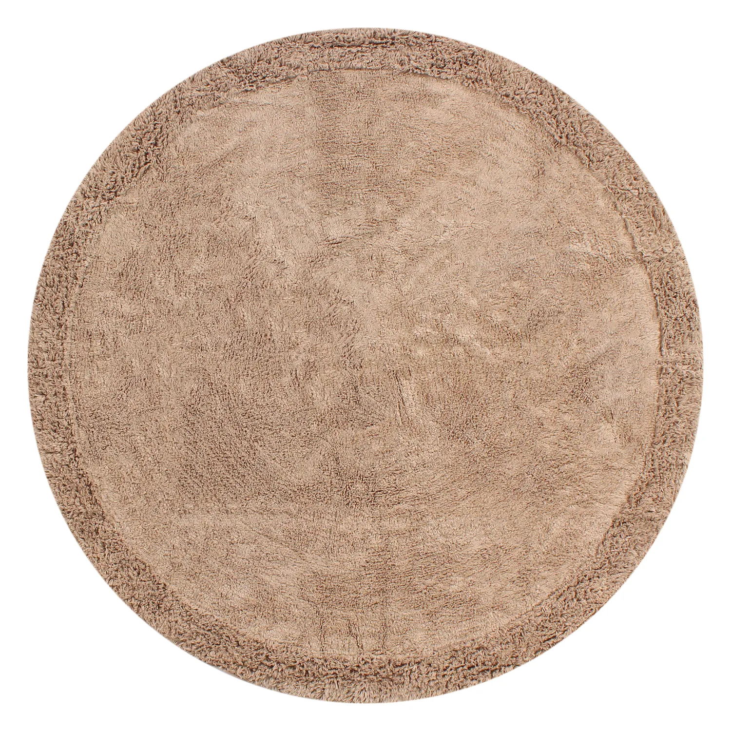 Rund matta - Ebba Natural Cotton Shaggy (brun)