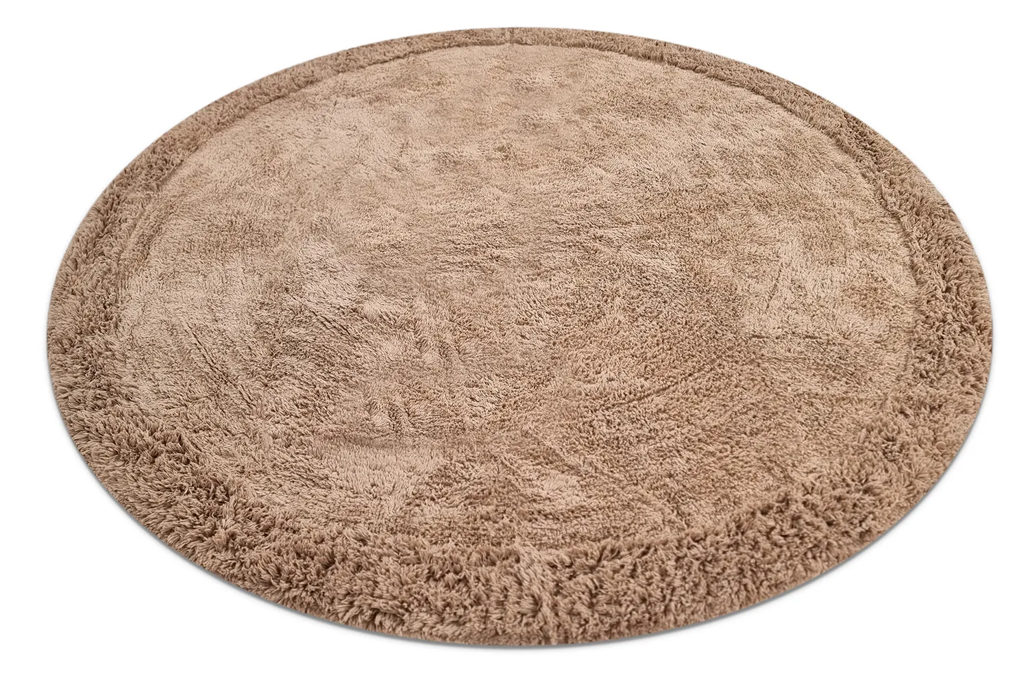 Rund matta - Ebba Natural Cotton Shaggy (brun)