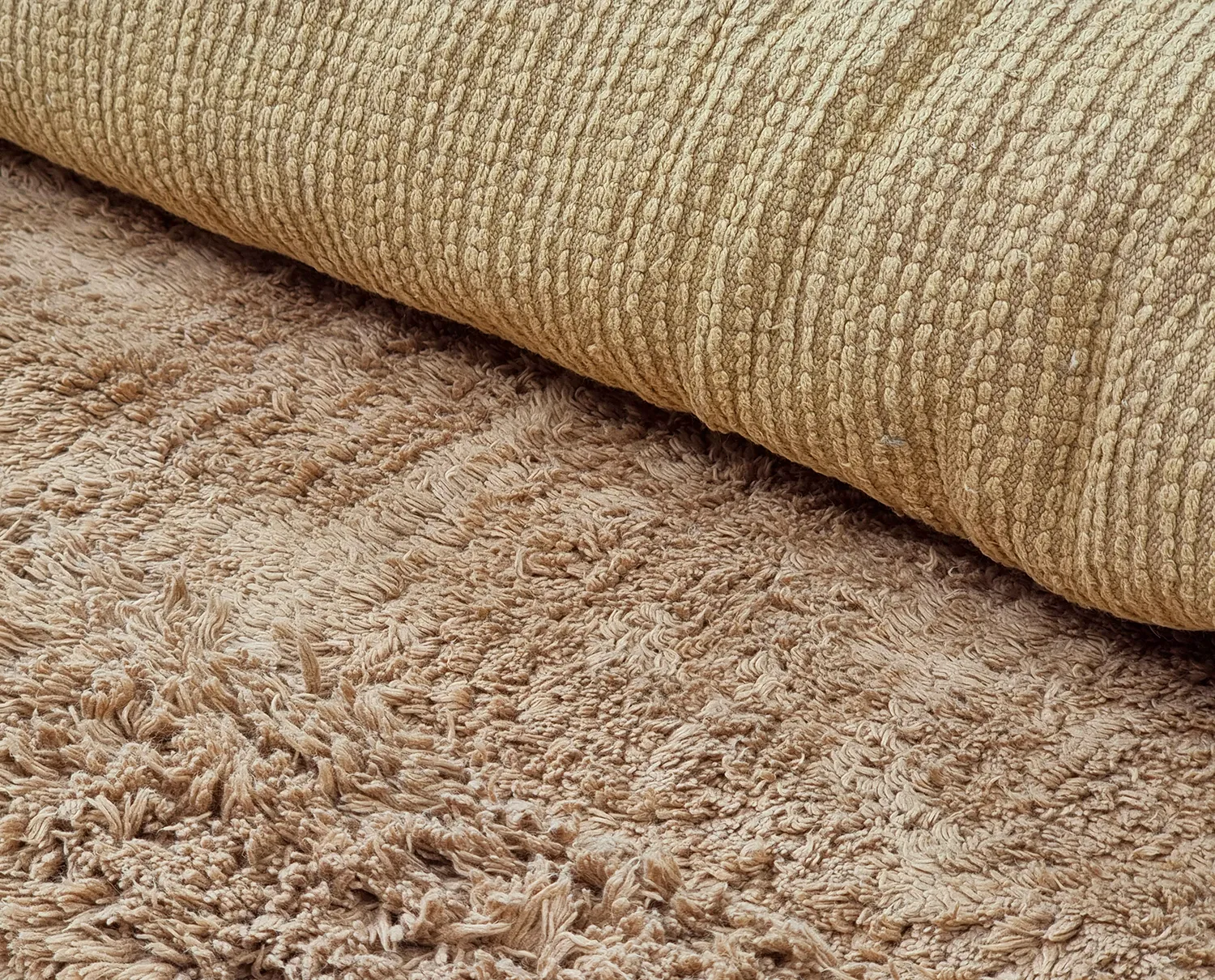 Rund matta - Ebba Natural Cotton Shaggy (brun)