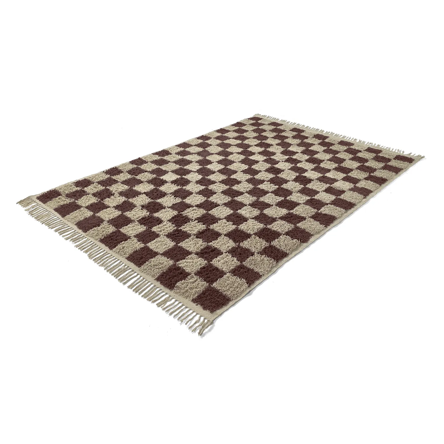 Ryamattor - Elsey Natural Cotton Shaggy (beige/brun)