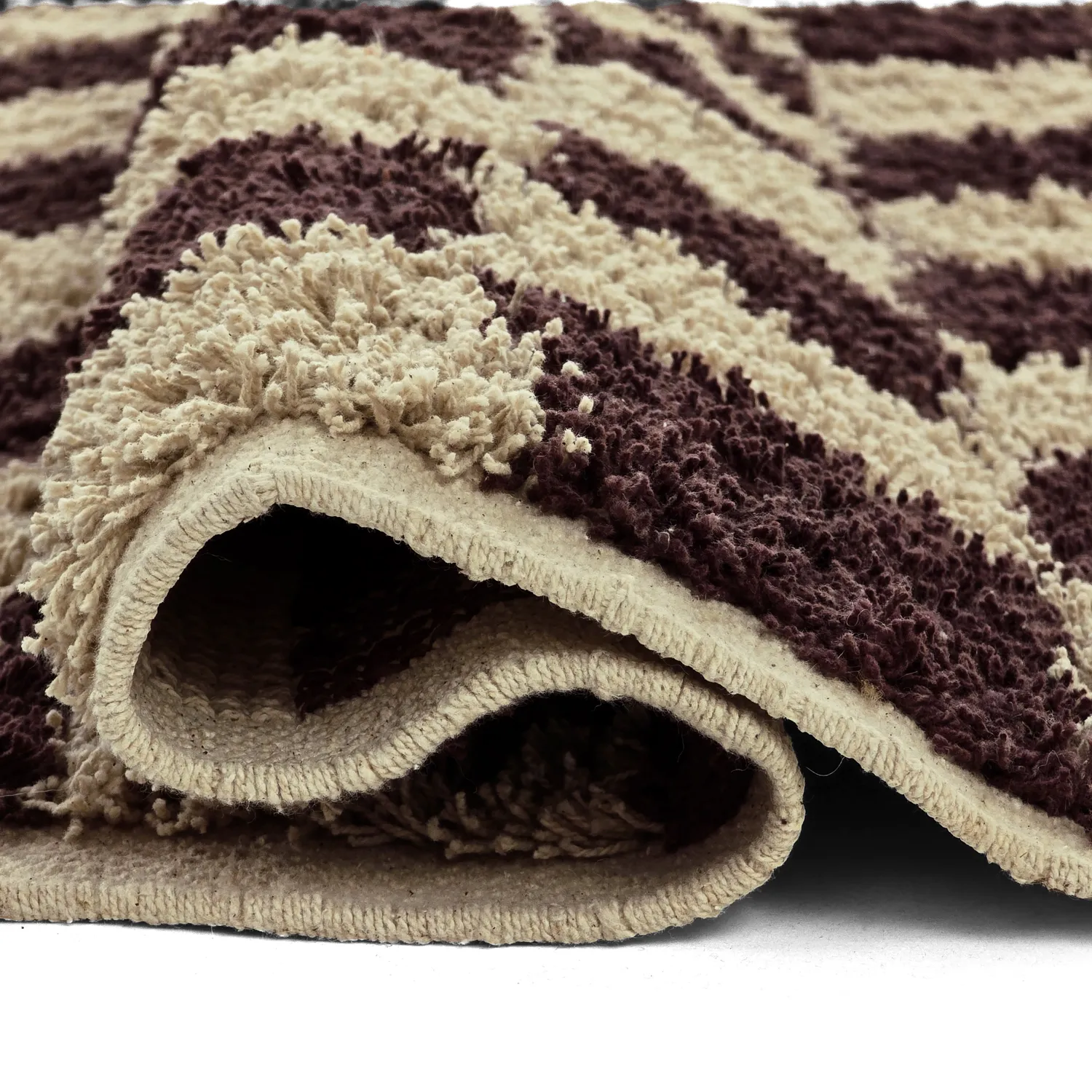 Ryamattor - Elsey Natural Cotton Shaggy (beige/brun)
