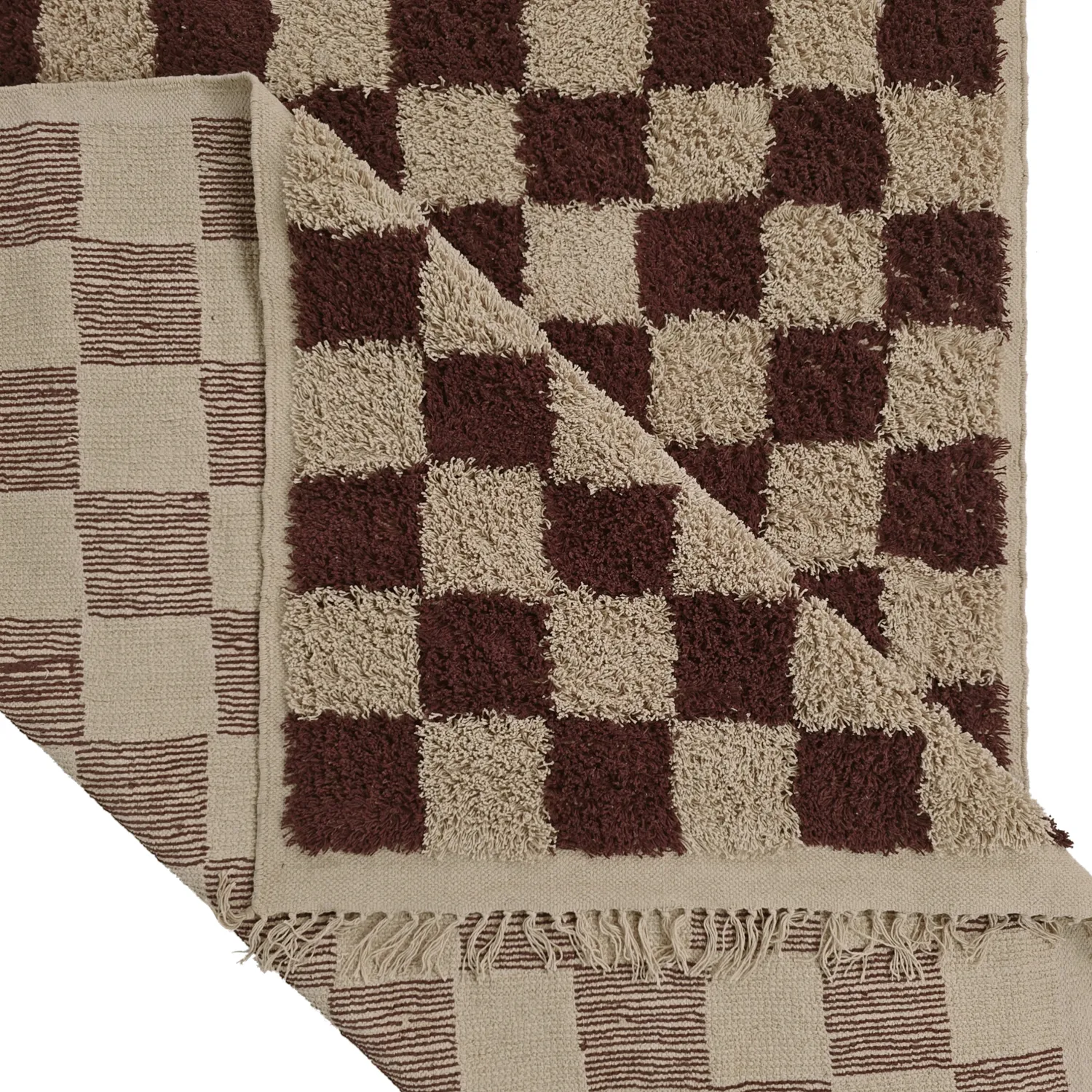Ryamattor - Elsey Natural Cotton Shaggy (beige/brun)