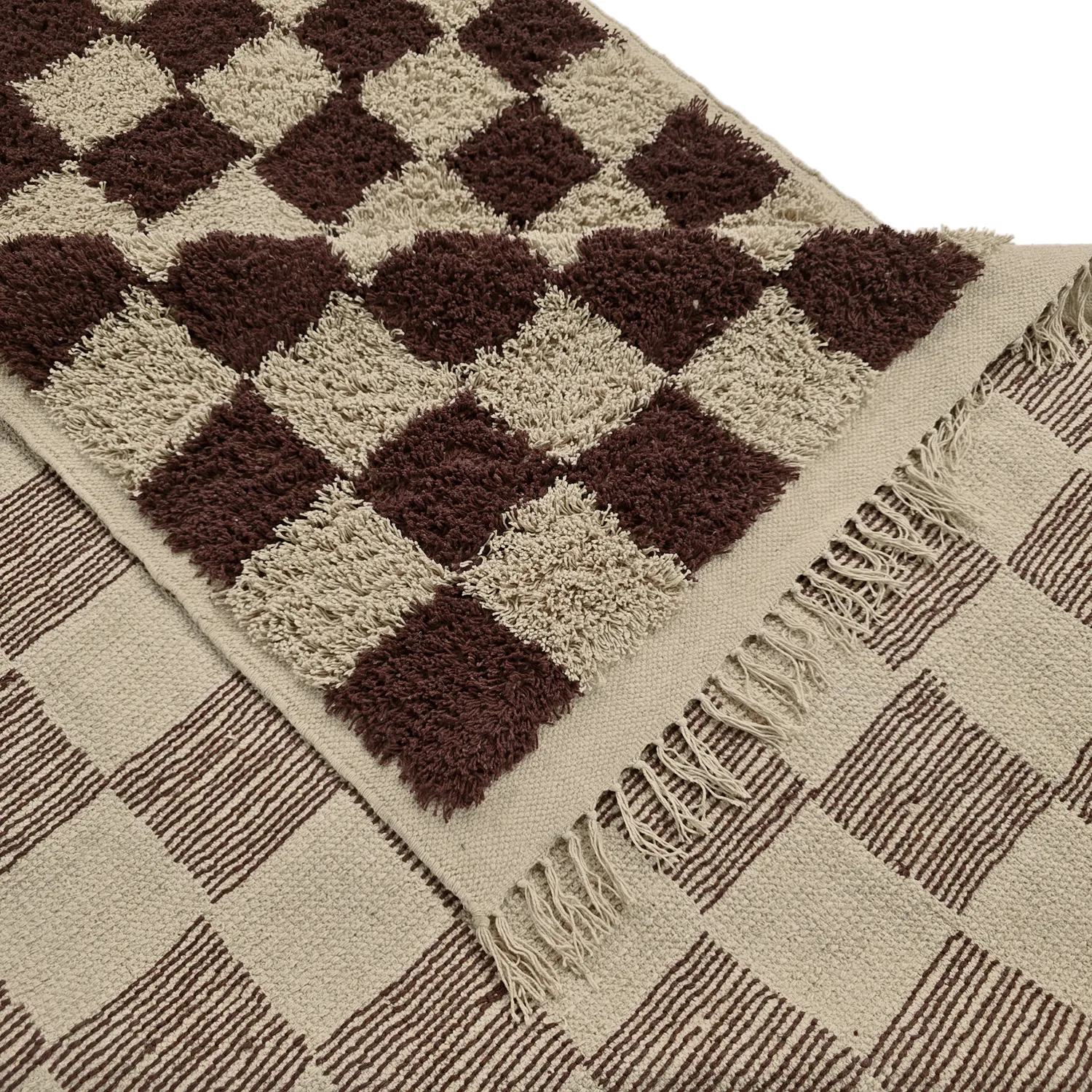 Ryamattor - Elsey Natural Cotton Shaggy (beige/brun)