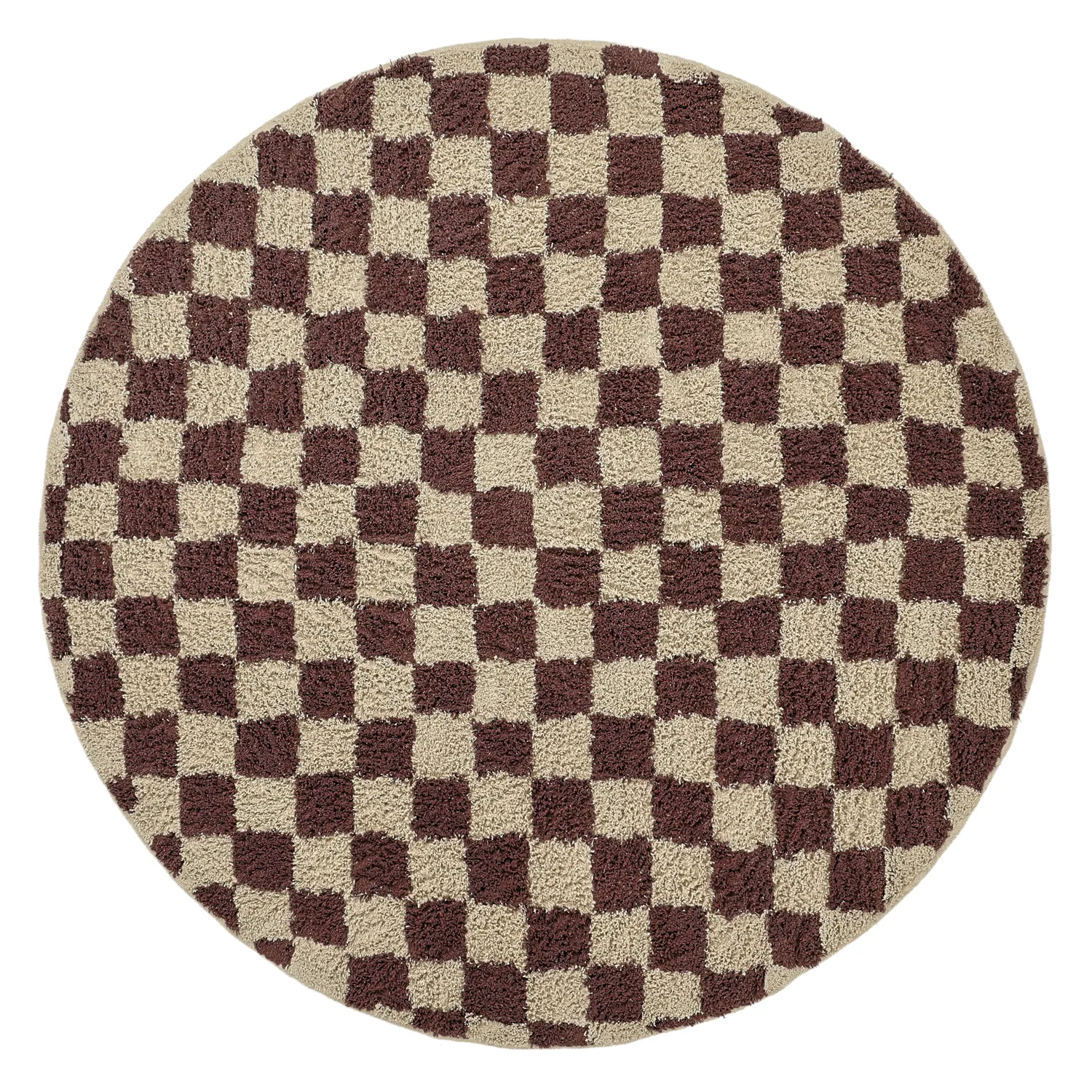 Rund matta - Elsey Natural Cotton Shaggy (beige/brun)