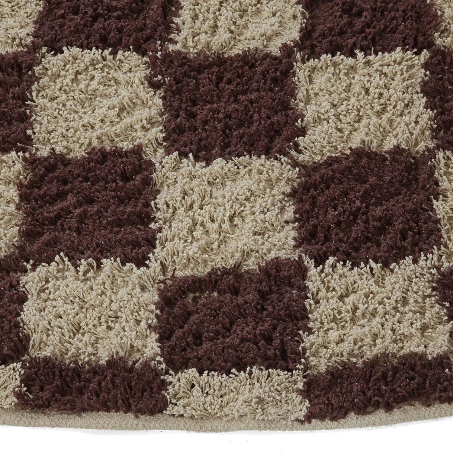 Rund matta - Elsey Natural Cotton Shaggy (beige/brun)
