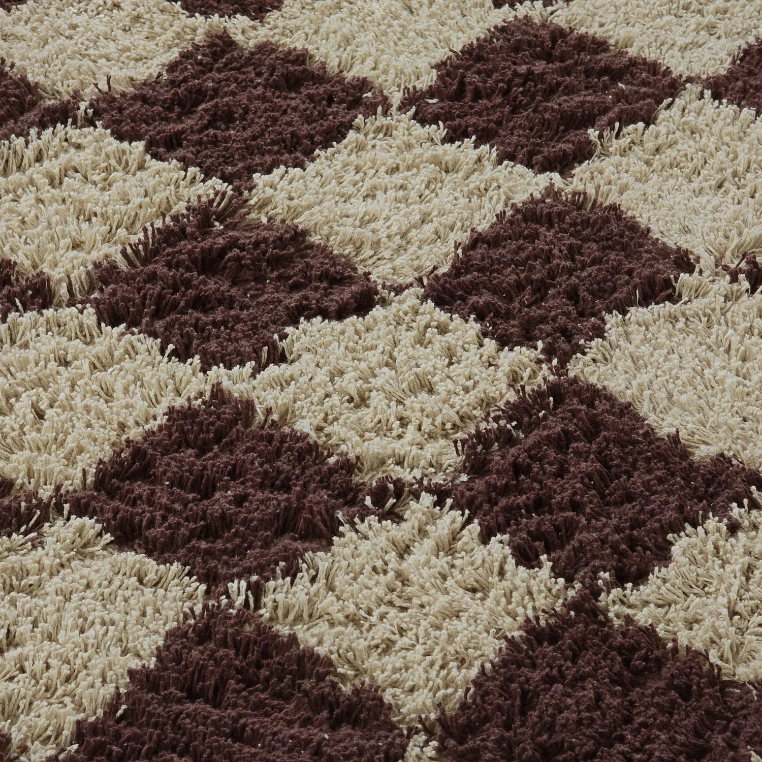 Rund matta - Elsey Natural Cotton Shaggy (beige/brun)