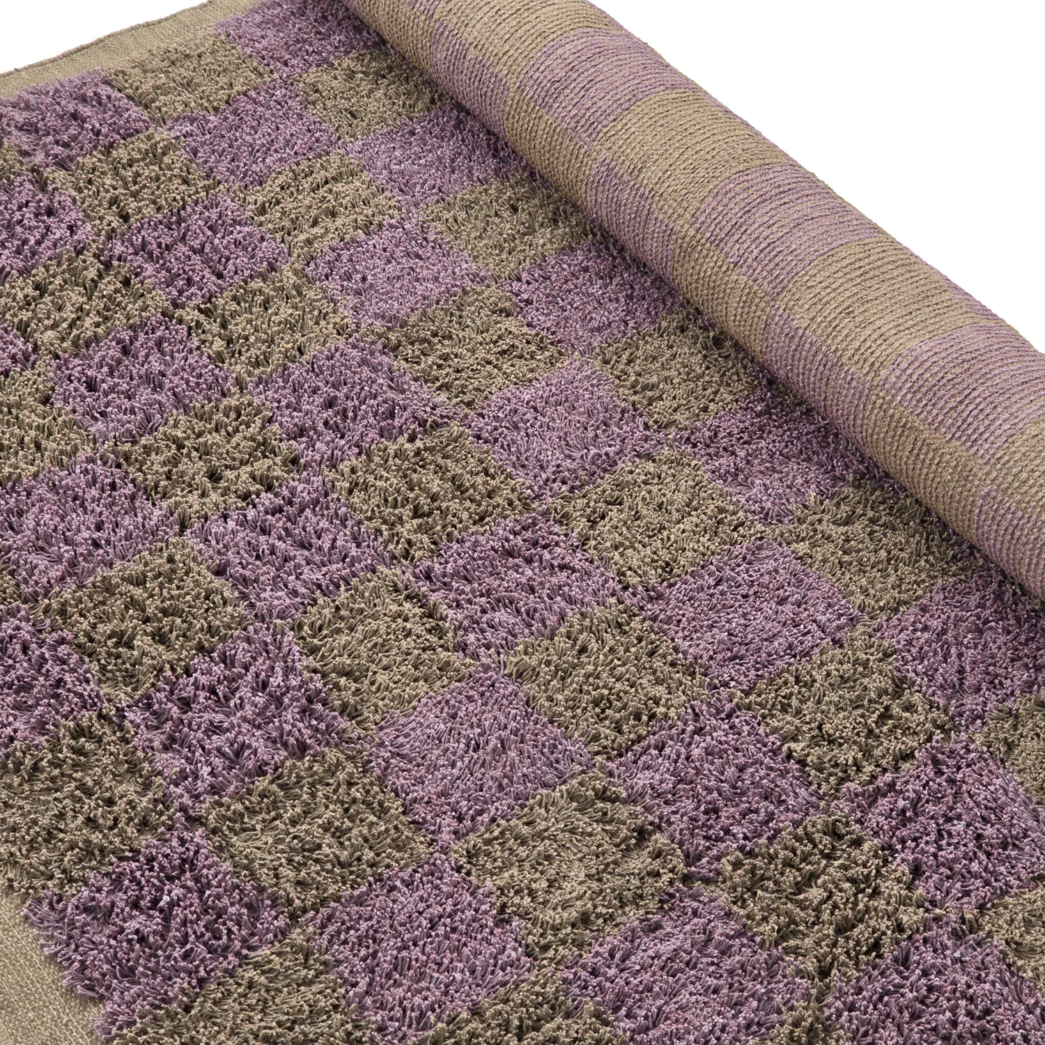 Ryamattor - Elsey Natural Cotton Shaggy (brun/lila)